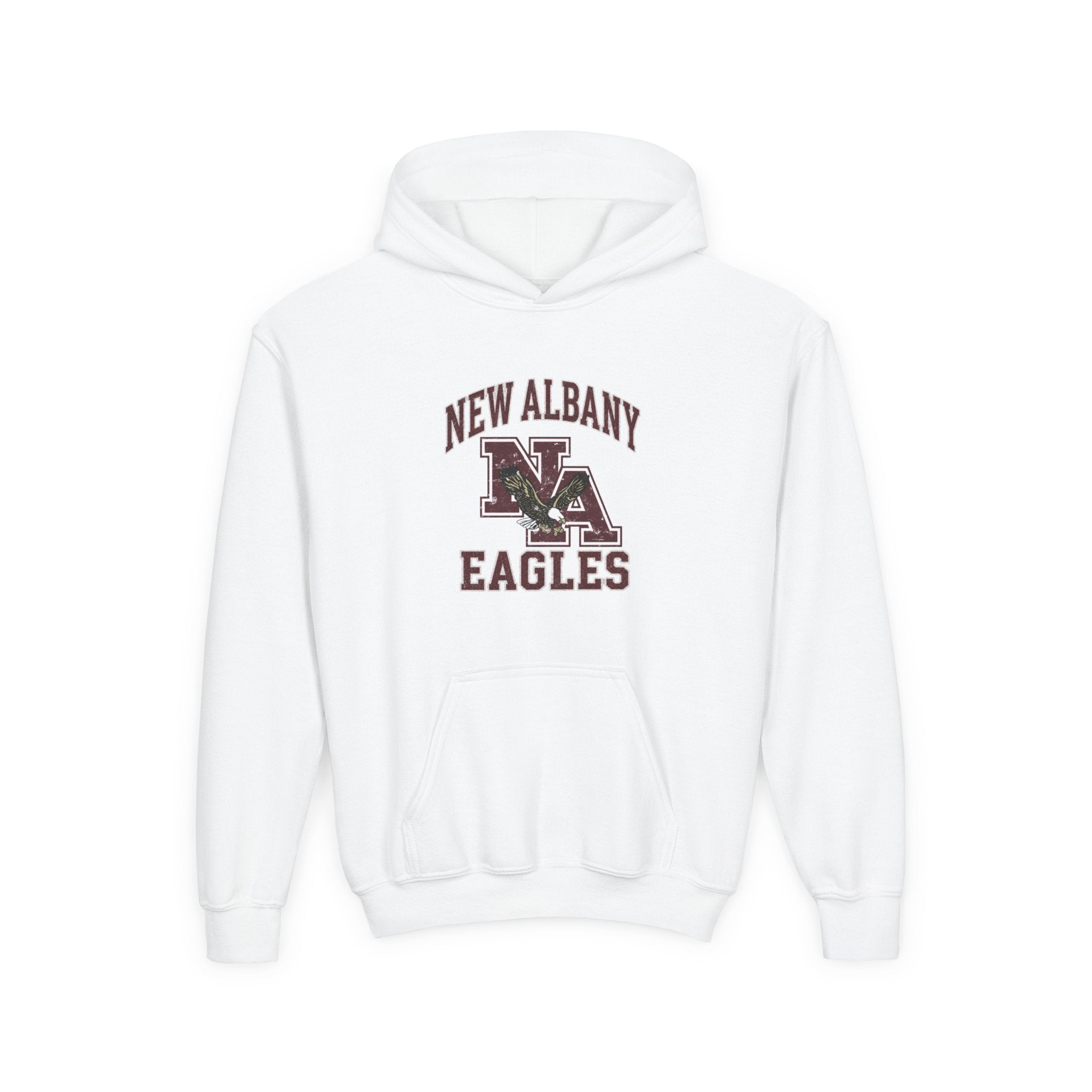 Youth New Albany Vintage Vibes Football Logo Graphic Hoodie