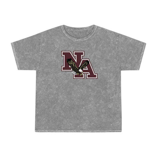 Adult Unisex Logo Mineral Wash Short Sleeve Graphic Tee - New Albany Eagles