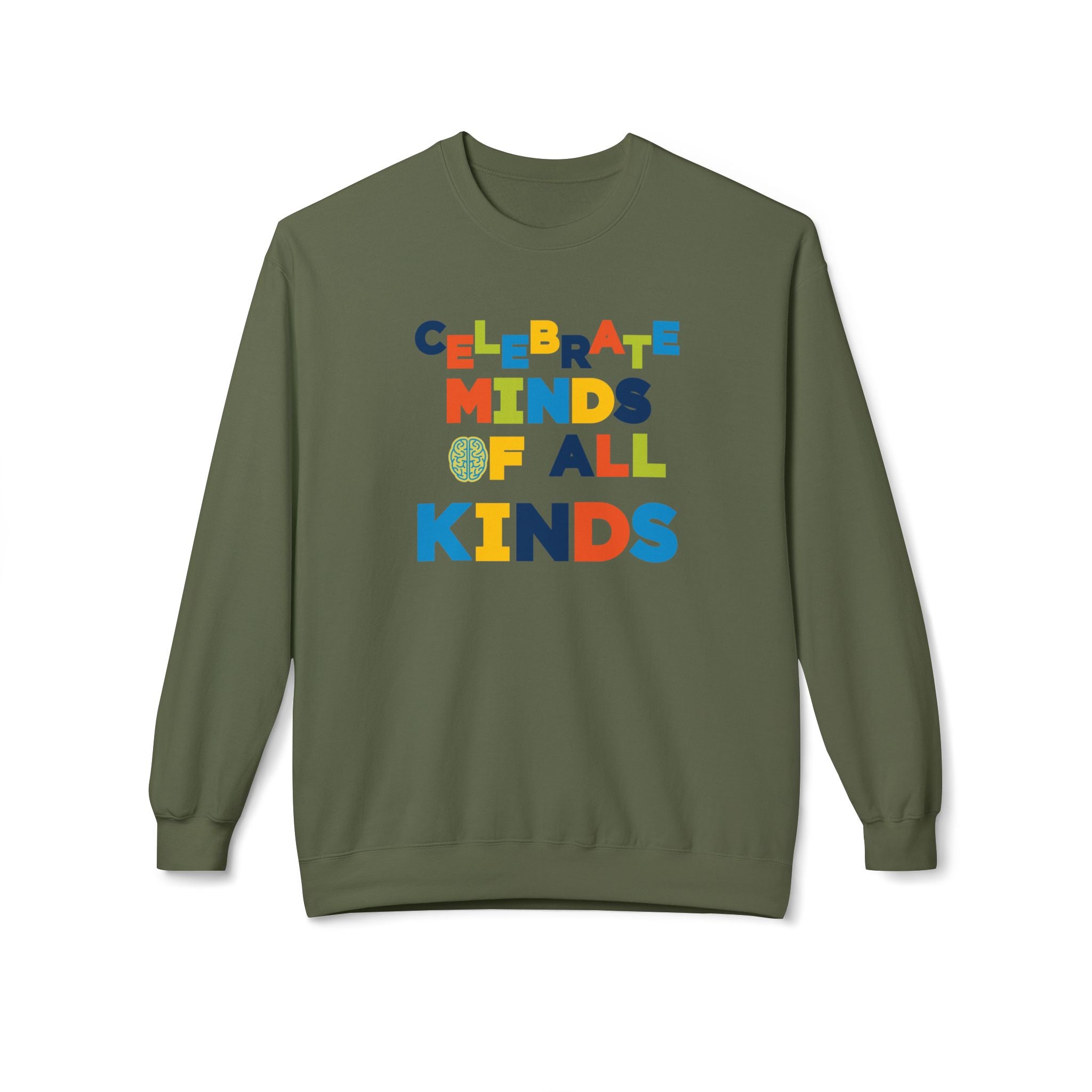 Adult Unisex Celebrate Minds Of All Kinds Graphic Soft Style Sweatshirt