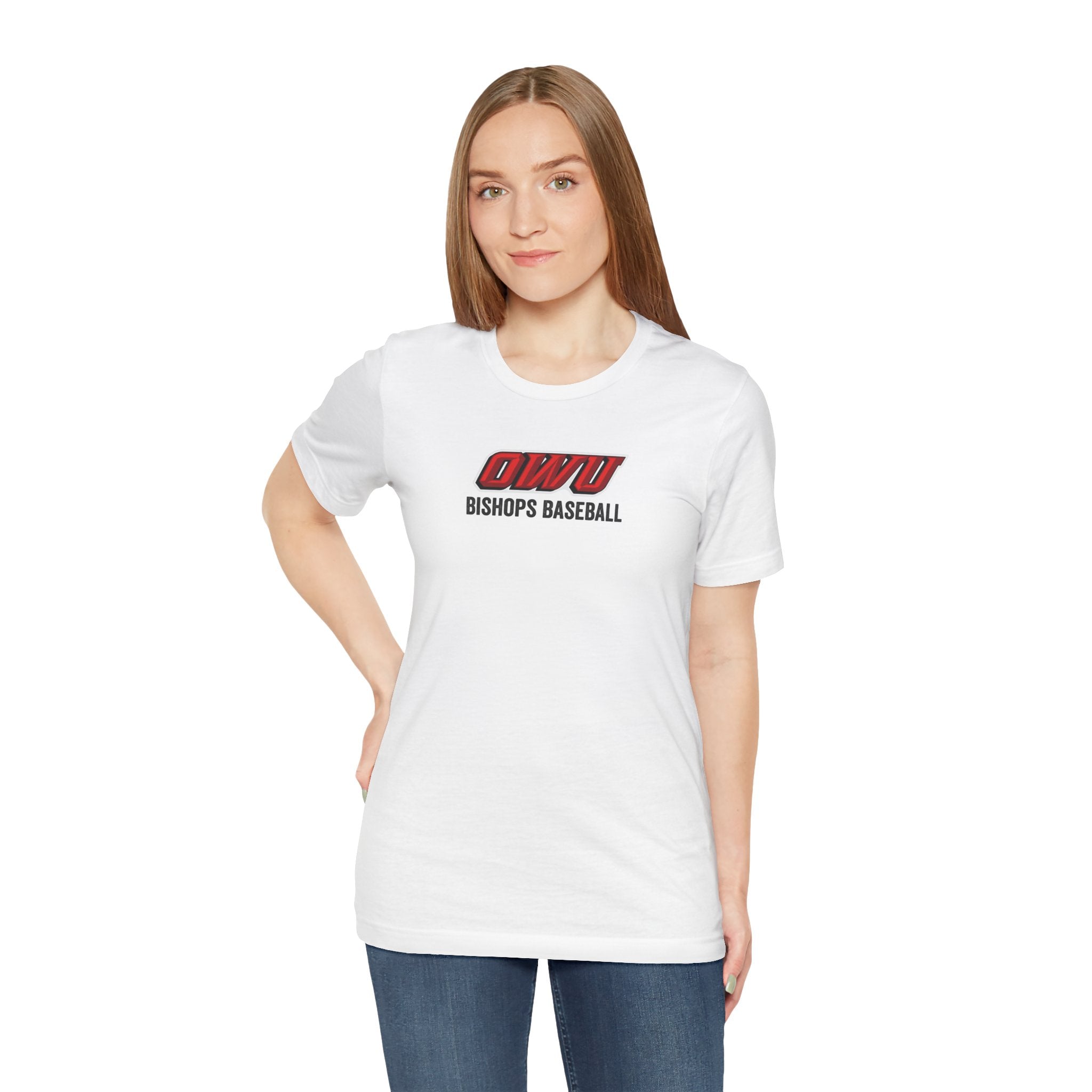 Adult Unisex Classic OWU Bishops Baseball Graphic Short Sleeve Soft Tee