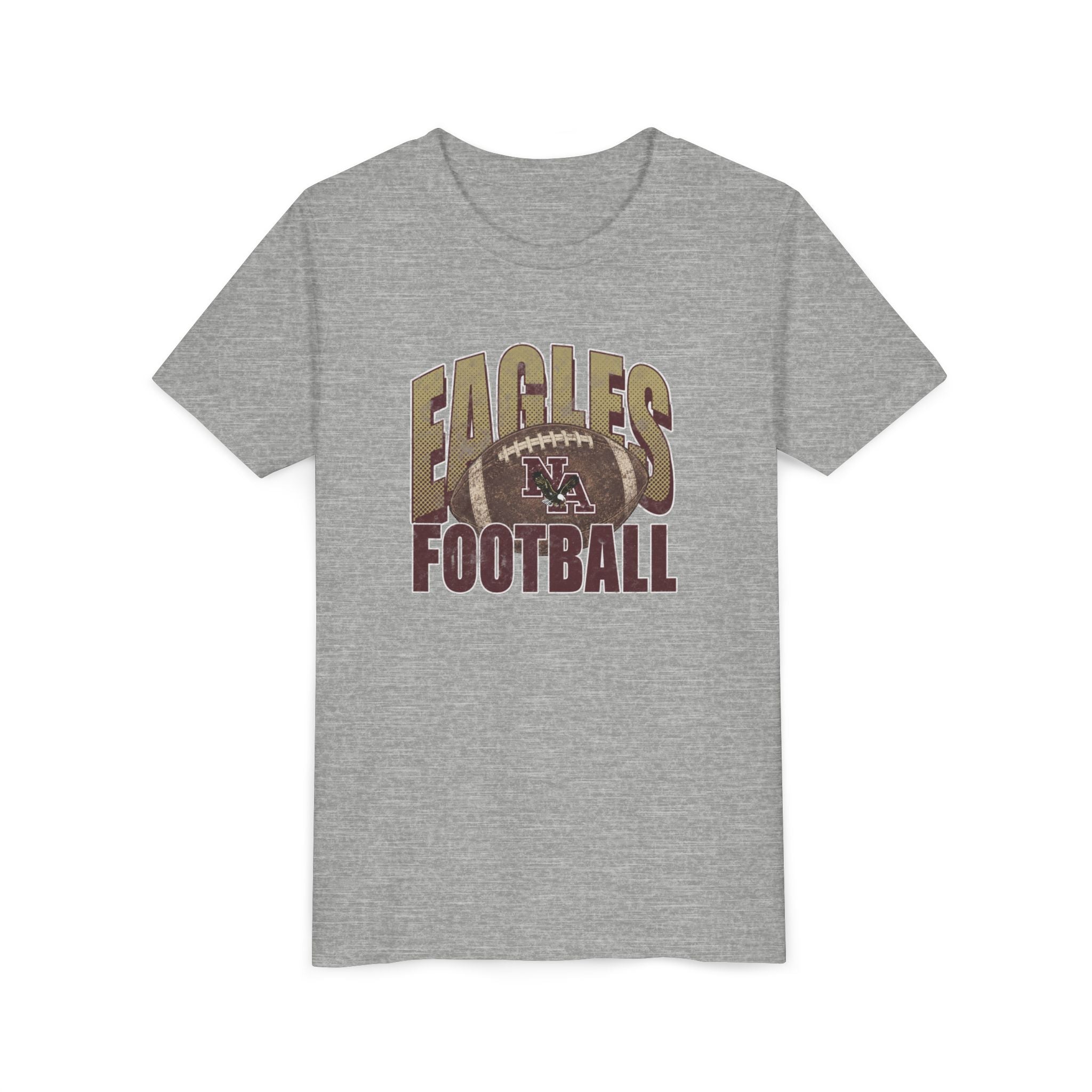 Youth New Albany First-Down Distressed Football Graphic Short Sleeve Bella + Canvas Soft Tee