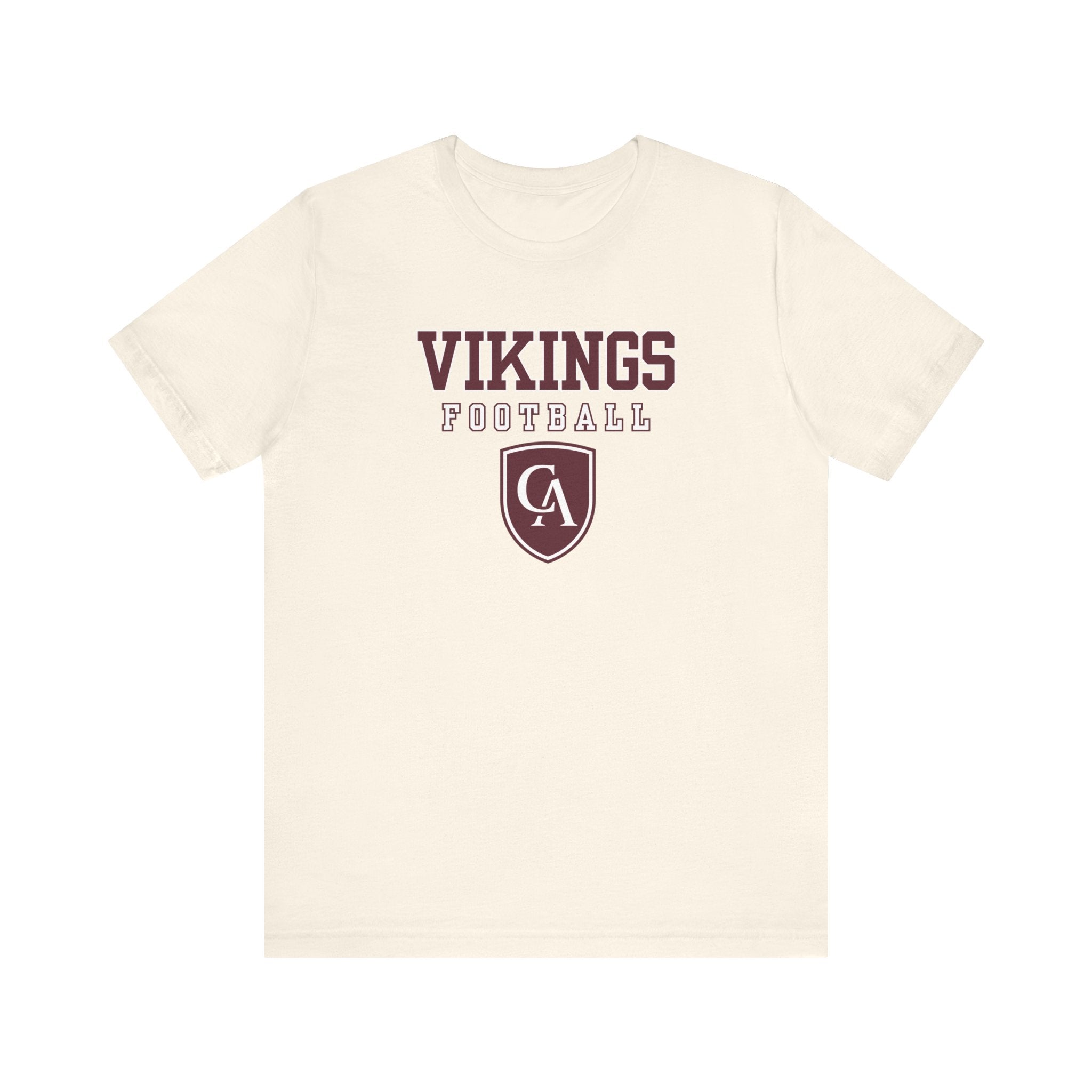 Adult Unisex Columbus Academy Vikings Football Graphic Short Sleeve Bella + Canvas Soft Tee