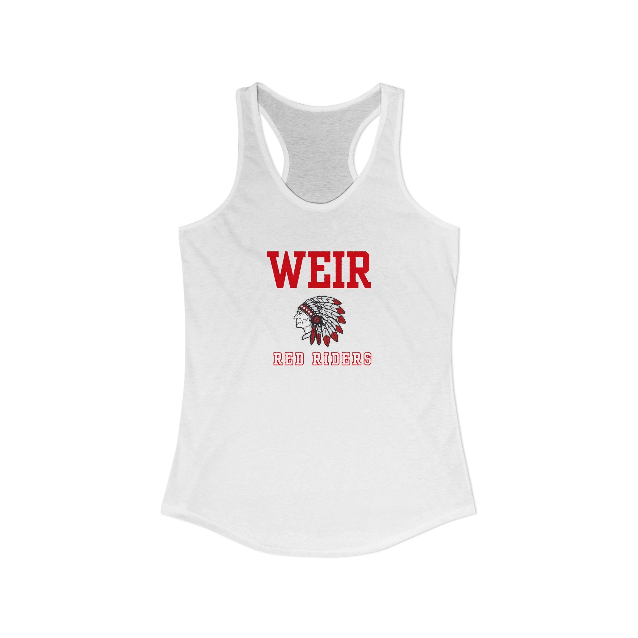 Women's Weir Red Riders Classic Mascot Graphic Next Level Racerback Tank
