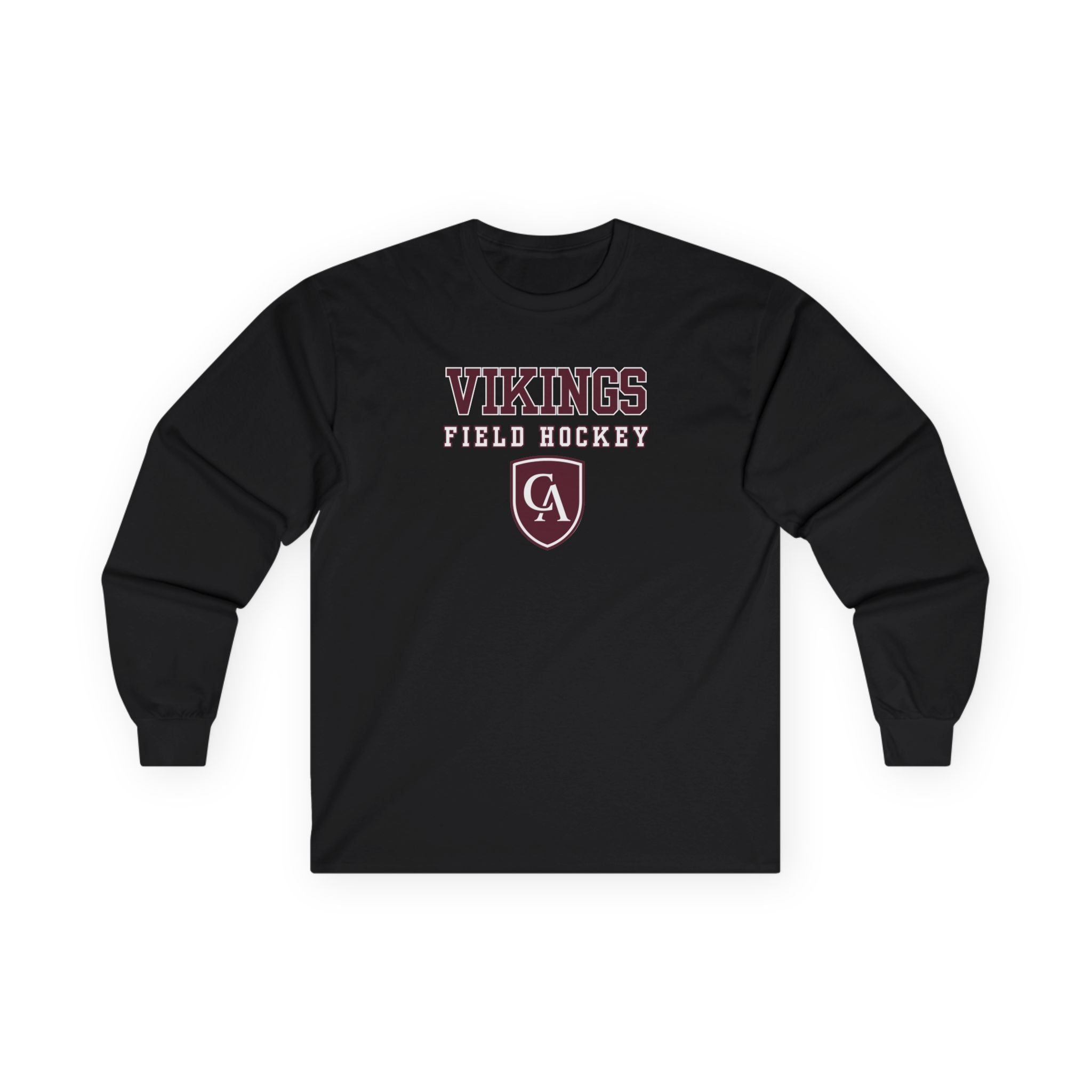 Adult Unisex Columbus Academy Vikings Field Hockey Graphic Gildan Long Sleeve Tee