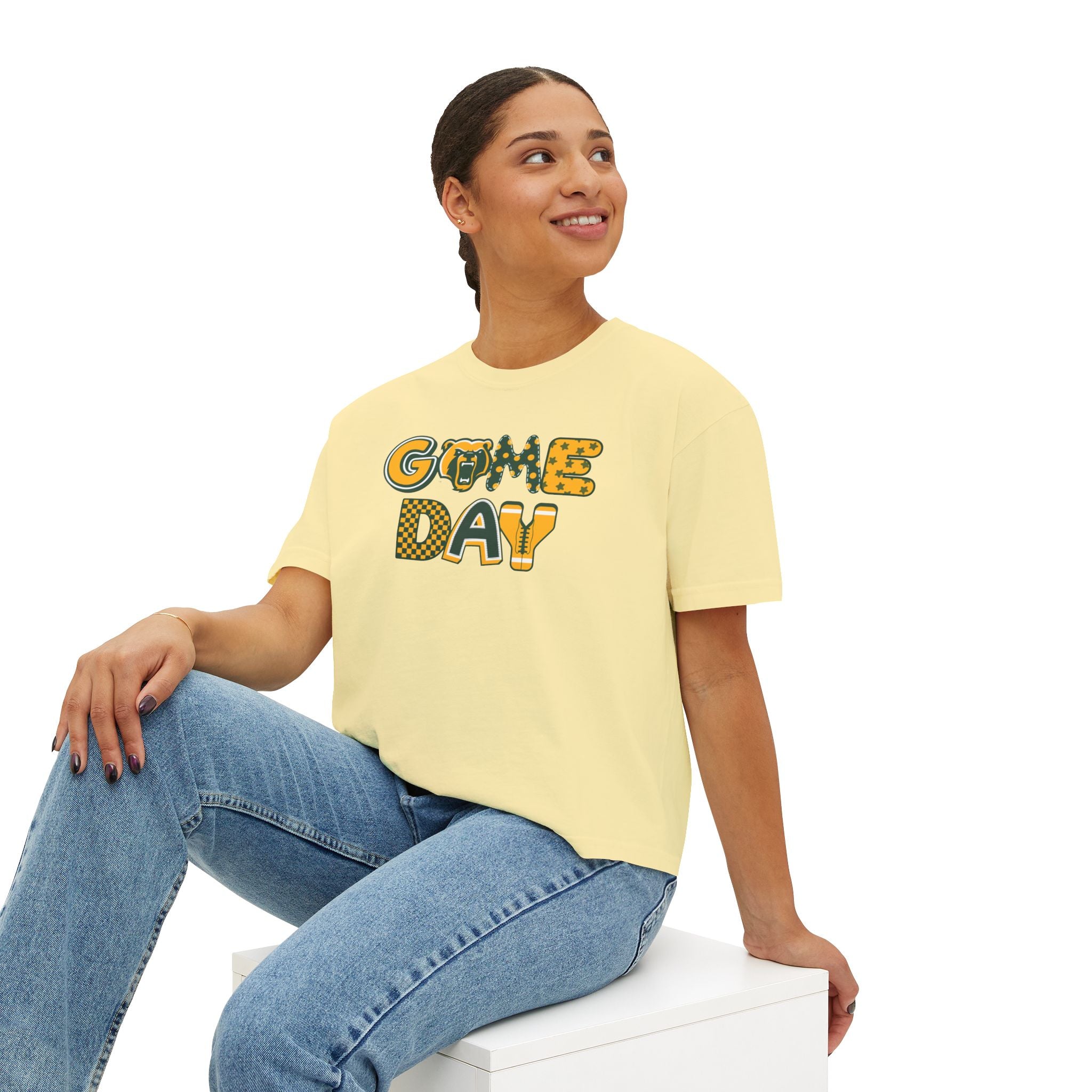Women's Bruin Game Day Graphic Boxy Crop Short Sleeve Tee