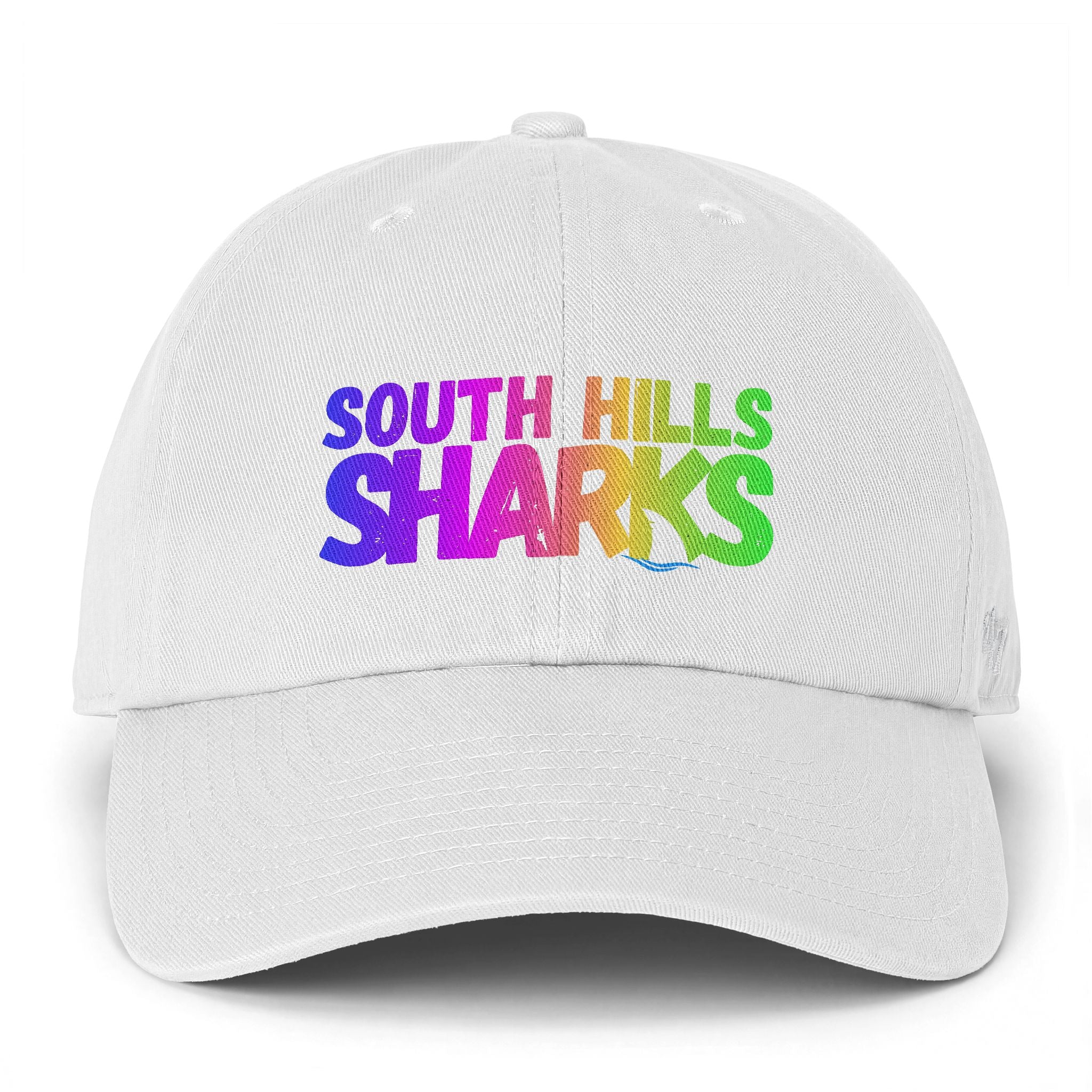 Adult Unisex South Hills Sharks Neon Rainbow Graphic 47 Brand Clean Up Cap
