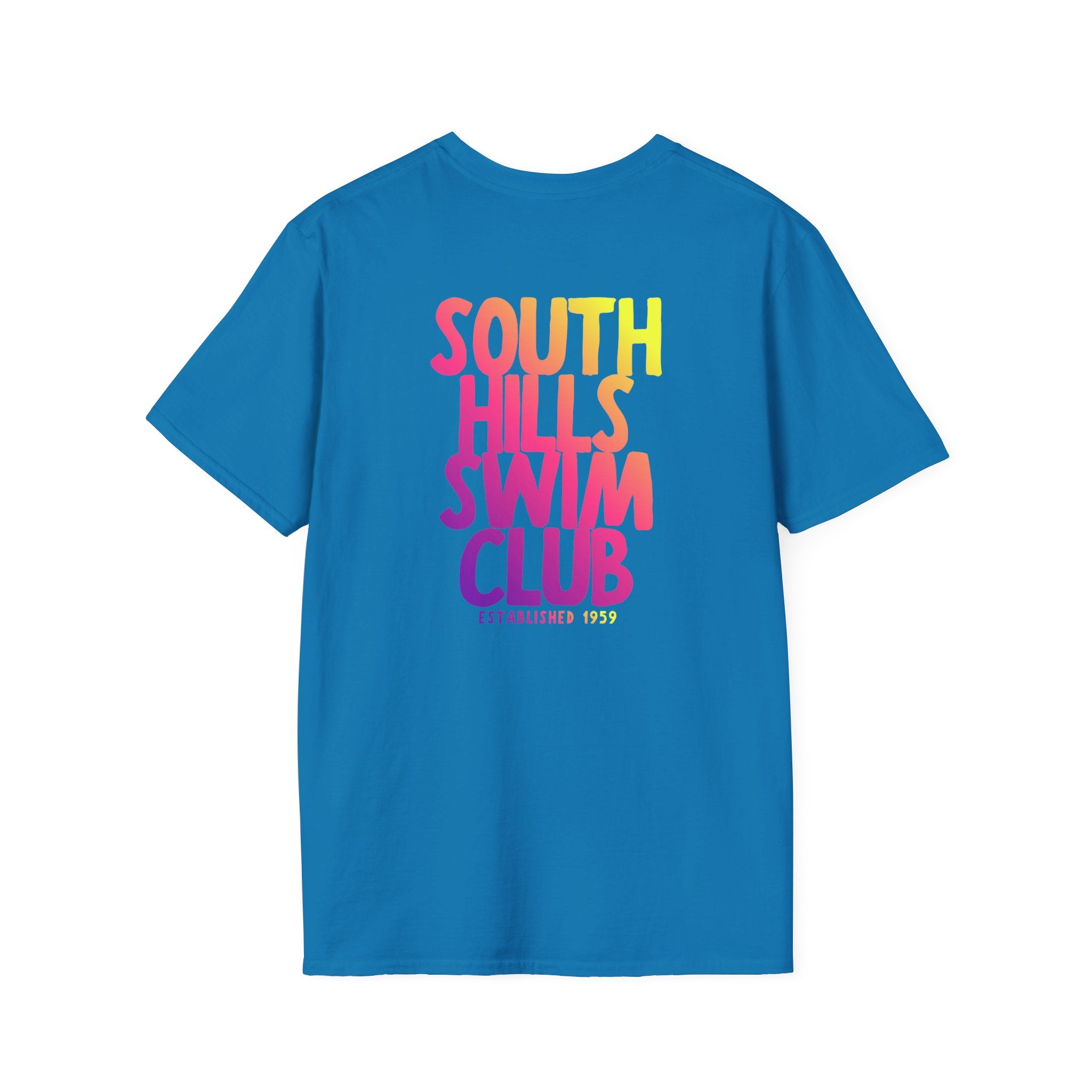 Adult Unisex South Hills Swim Club SHSC Ombre Graphic Short Sleeve Gildan Softstyle Tee