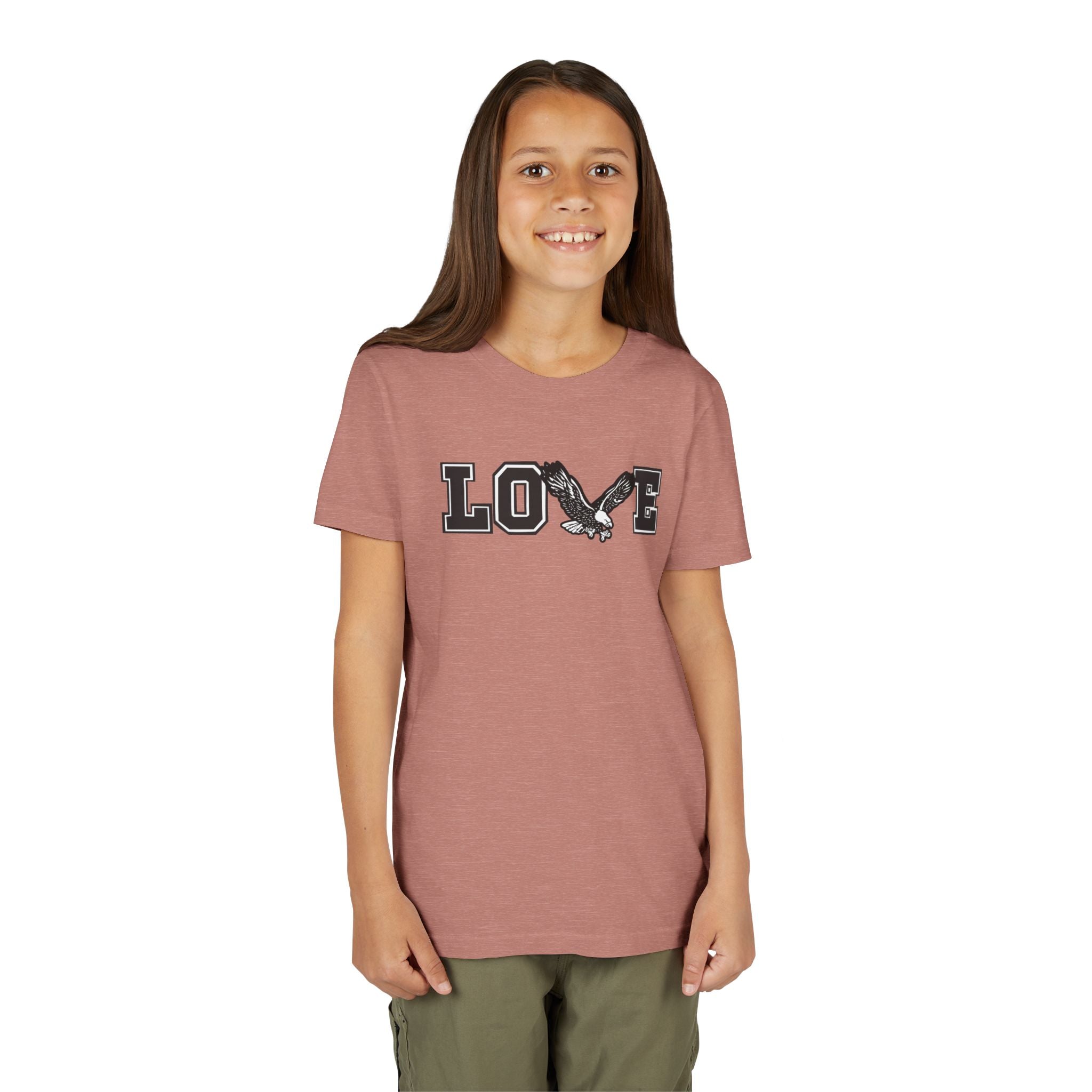 Youth Eagles Love Graphic Short Sleeve Soft Tee