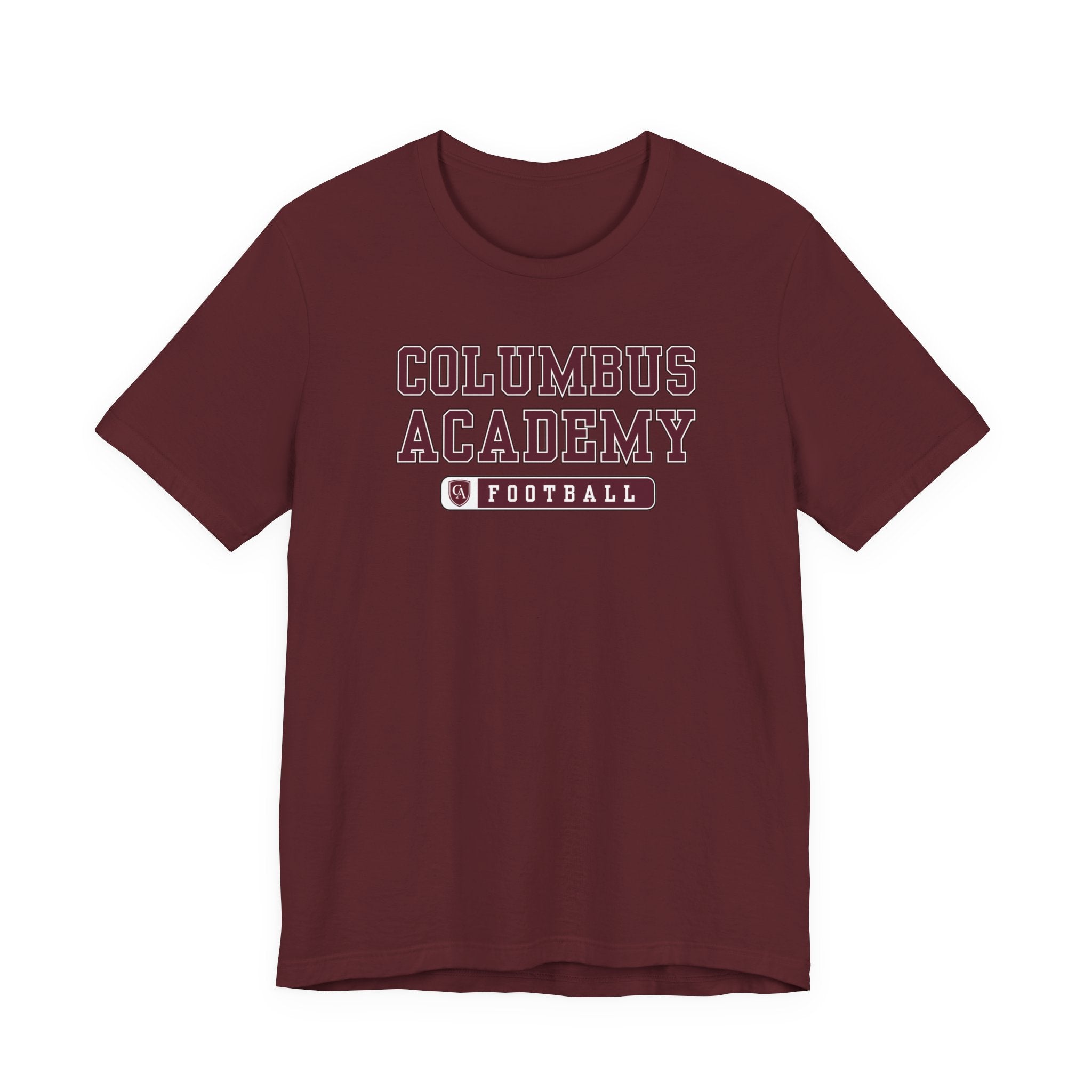 Adult Unisex Columbus Academy Football Graphic Short Sleeve Bella + Canvas Soft Tee