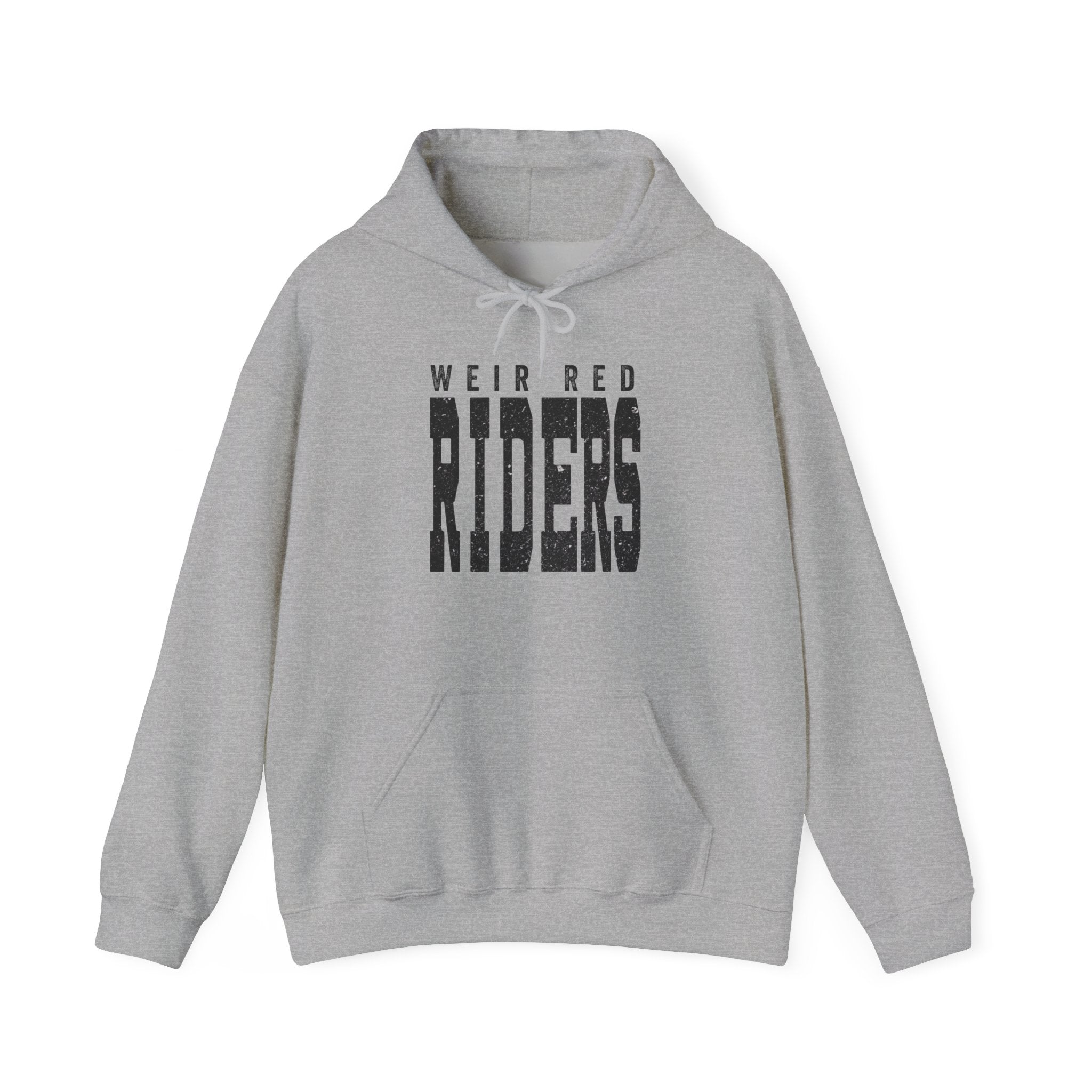 Adult Unisex Weir Red Riders Distressed Enlarged Graphic Hoodie