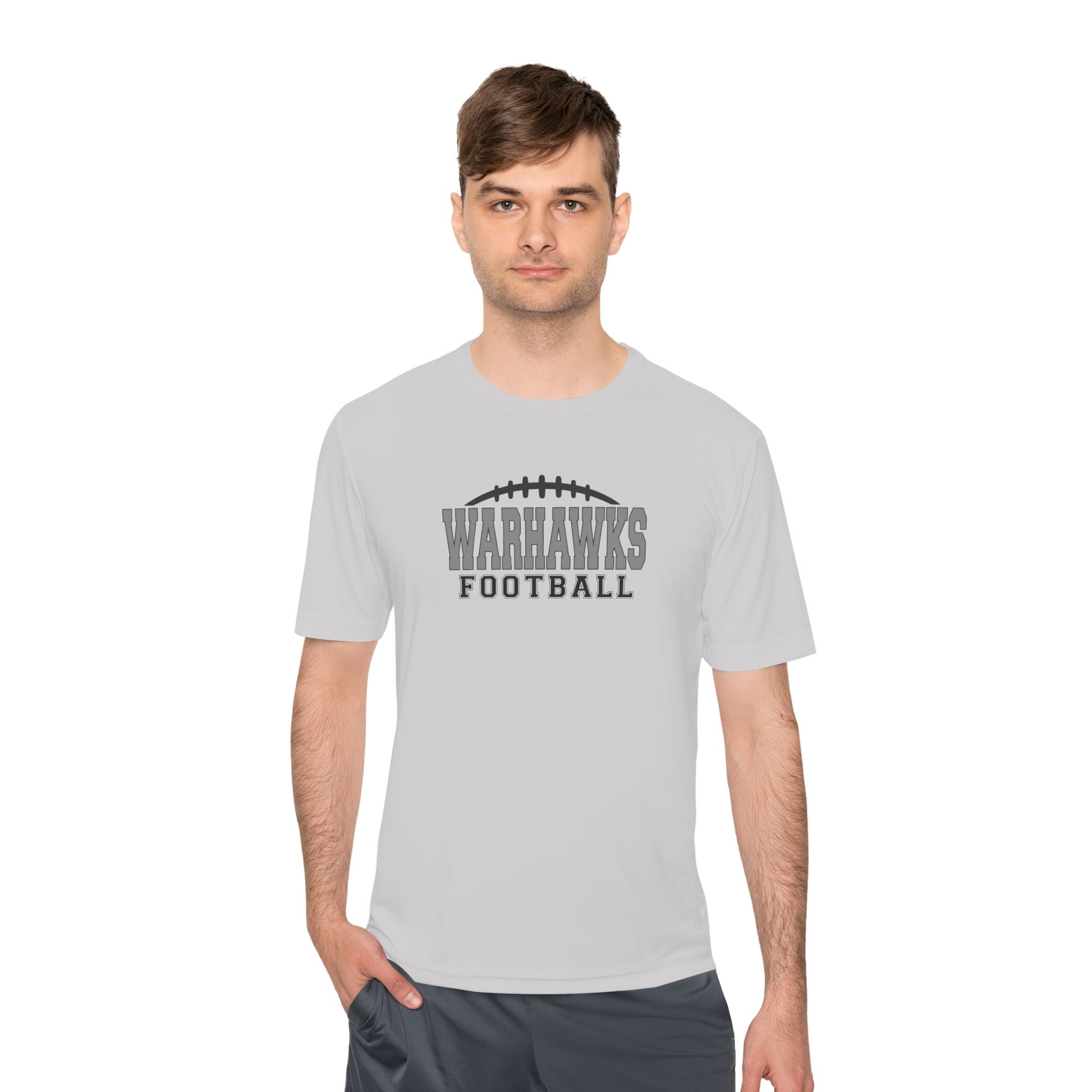 Adult Unisex Westerville Central Warhawks Football Laces Graphic Sport-Tek Competitor Performance Tee