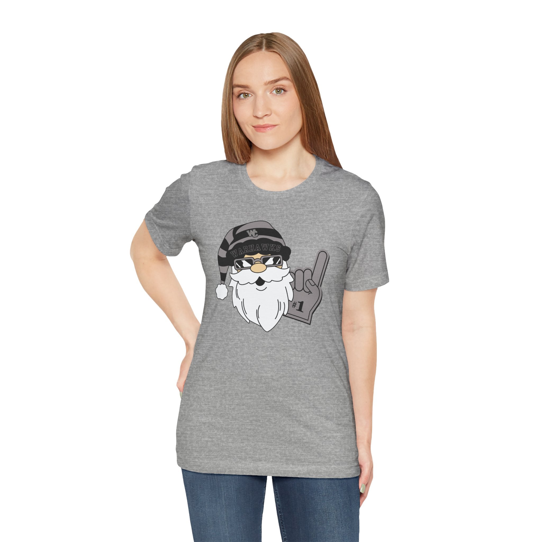 Adult Unisex Westerville Central Spirited Santa Graphic Short Sleeve Soft Tee