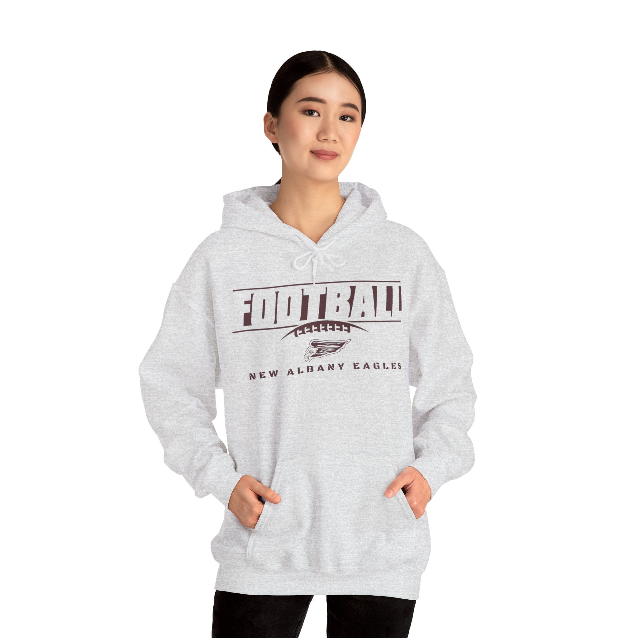 Adult Unisex New Albany Eagles Goal Line Maroon Graphic Hoodie