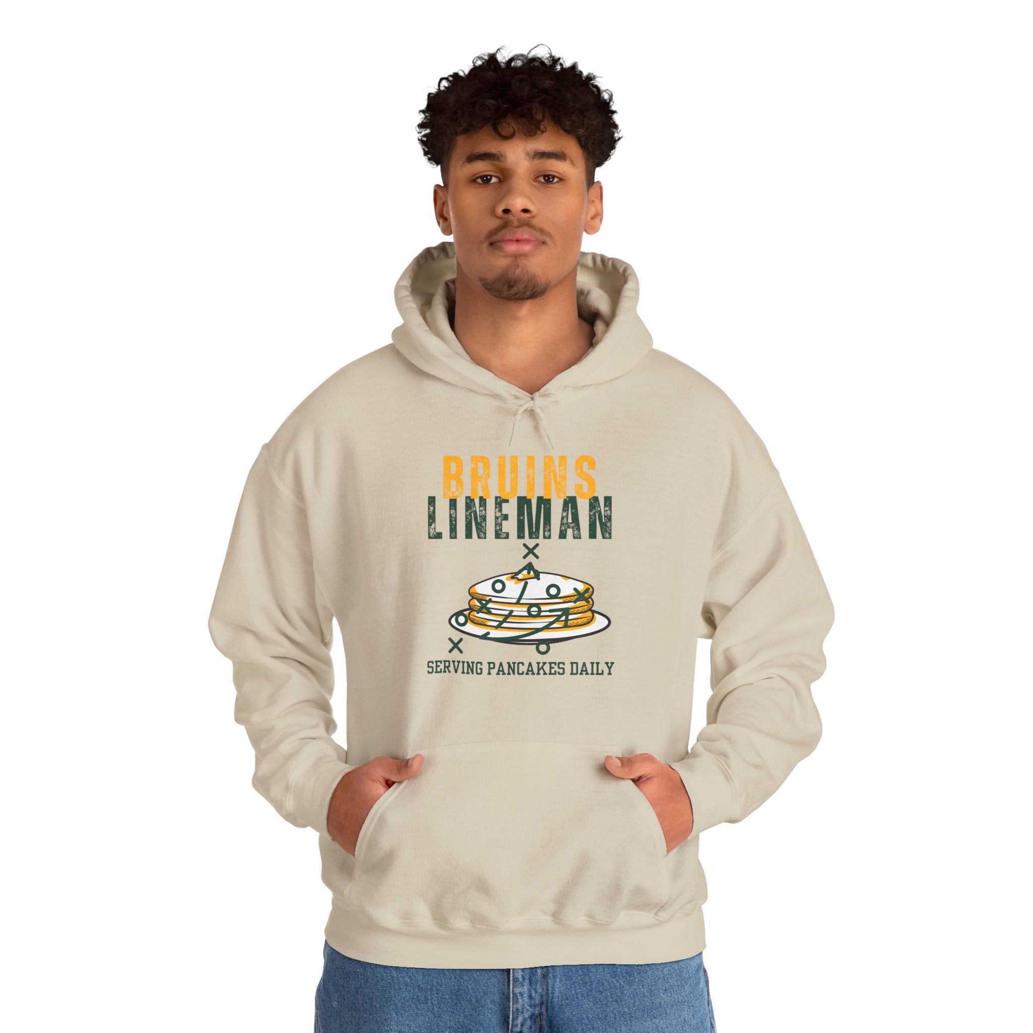 Adult Unisex Bruins Lineman Pancake Graphic Hoodie