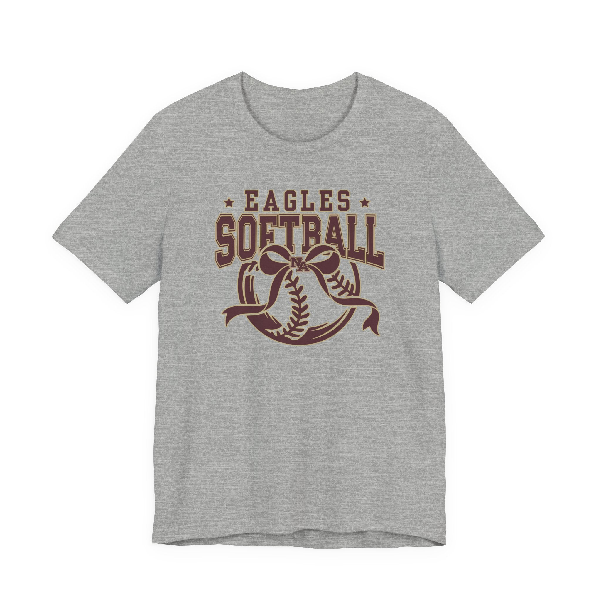 Adult Unisex New Albany Eagles Softball Spirit Bow Graphic Short Sleeve Soft Tee