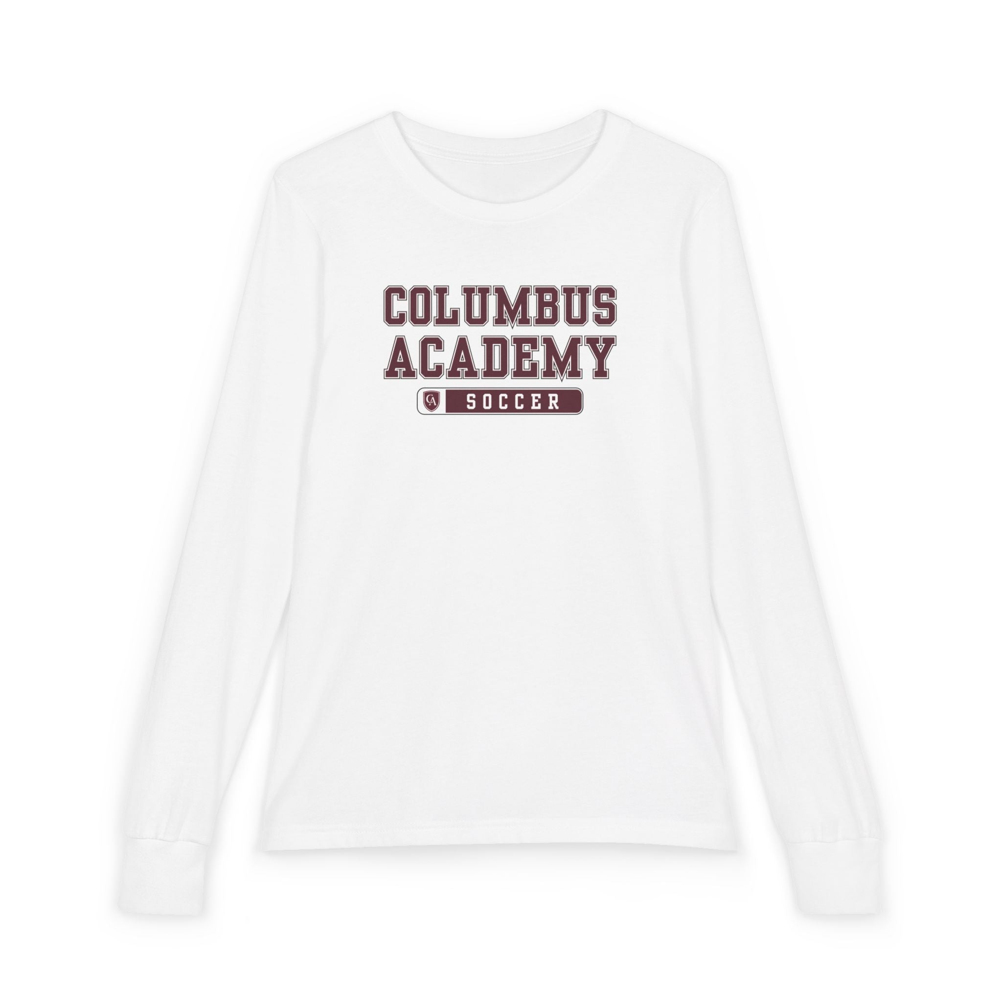 Youth Columbus Academy Soccer Graphic Bella + Canvas Long Sleeve Soft Tee