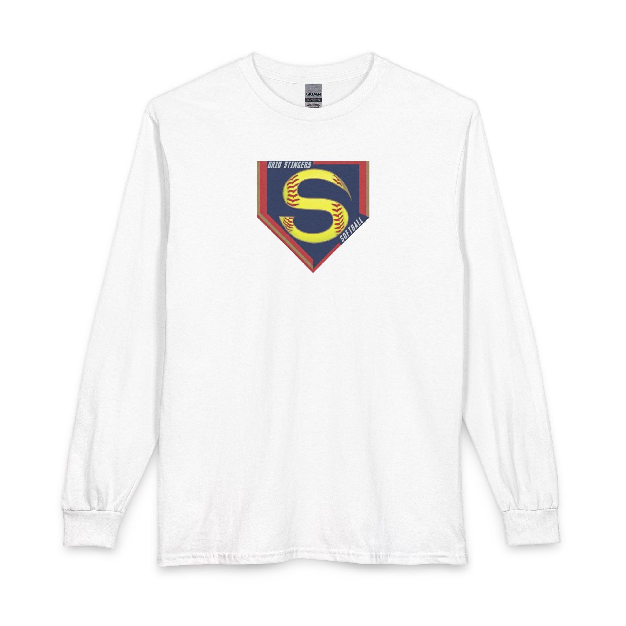 Adult Unisex Stingers Softball Logo Graphic Long Sleeve Gildan Tee