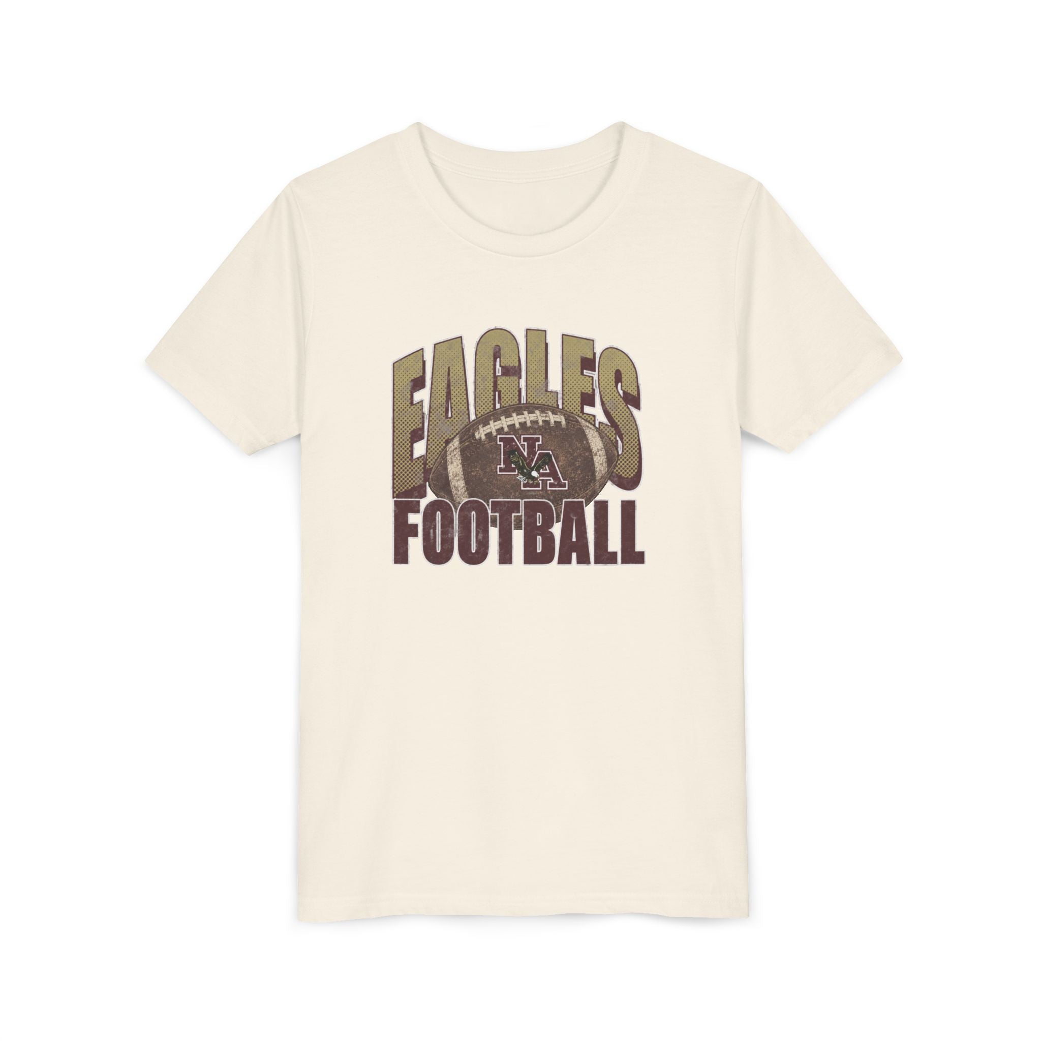 Youth New Albany First-Down Distressed Football Graphic Short Sleeve Bella + Canvas Soft Tee