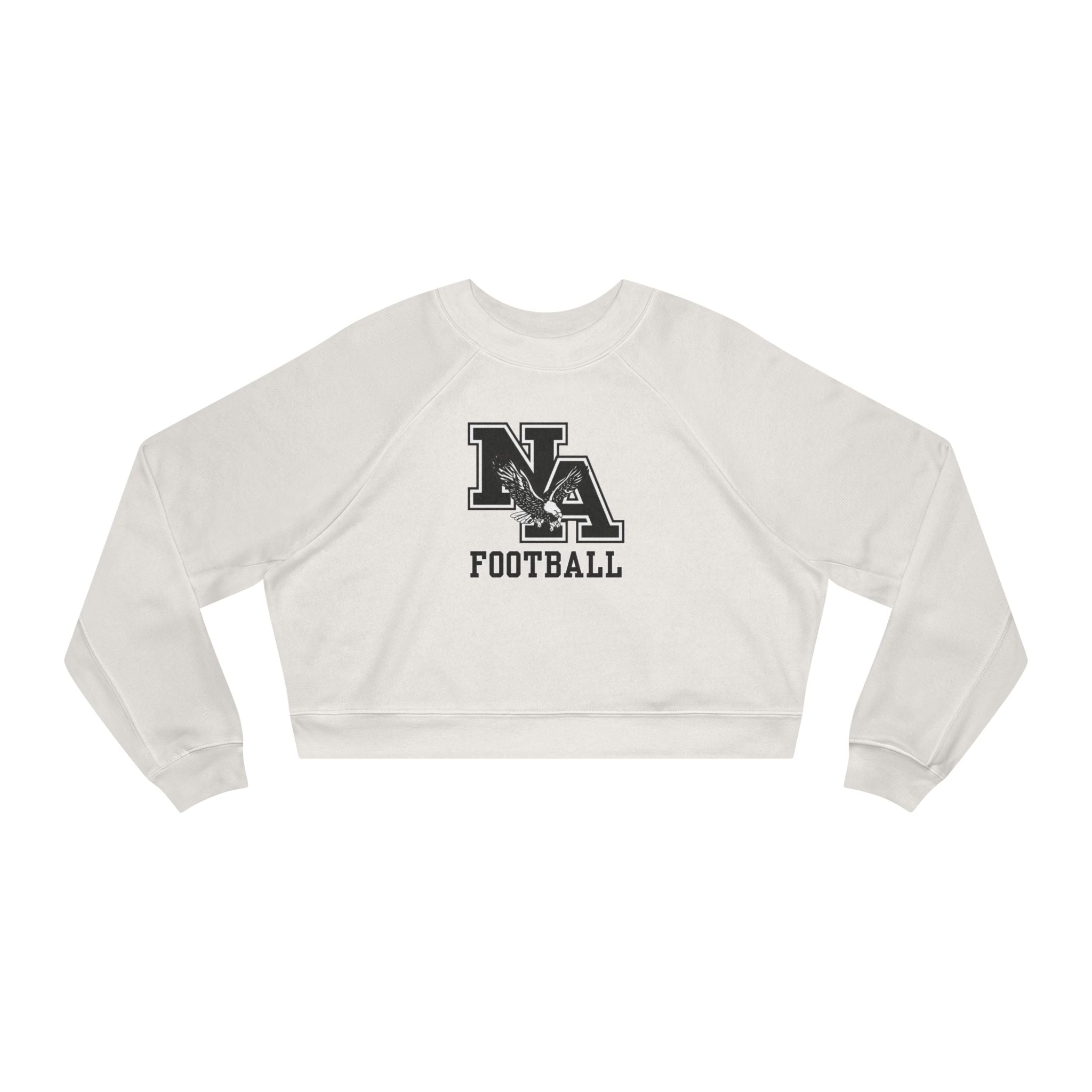 Women's Classic Logo Black Football Graphic Cropped Fleece Sweatshirt