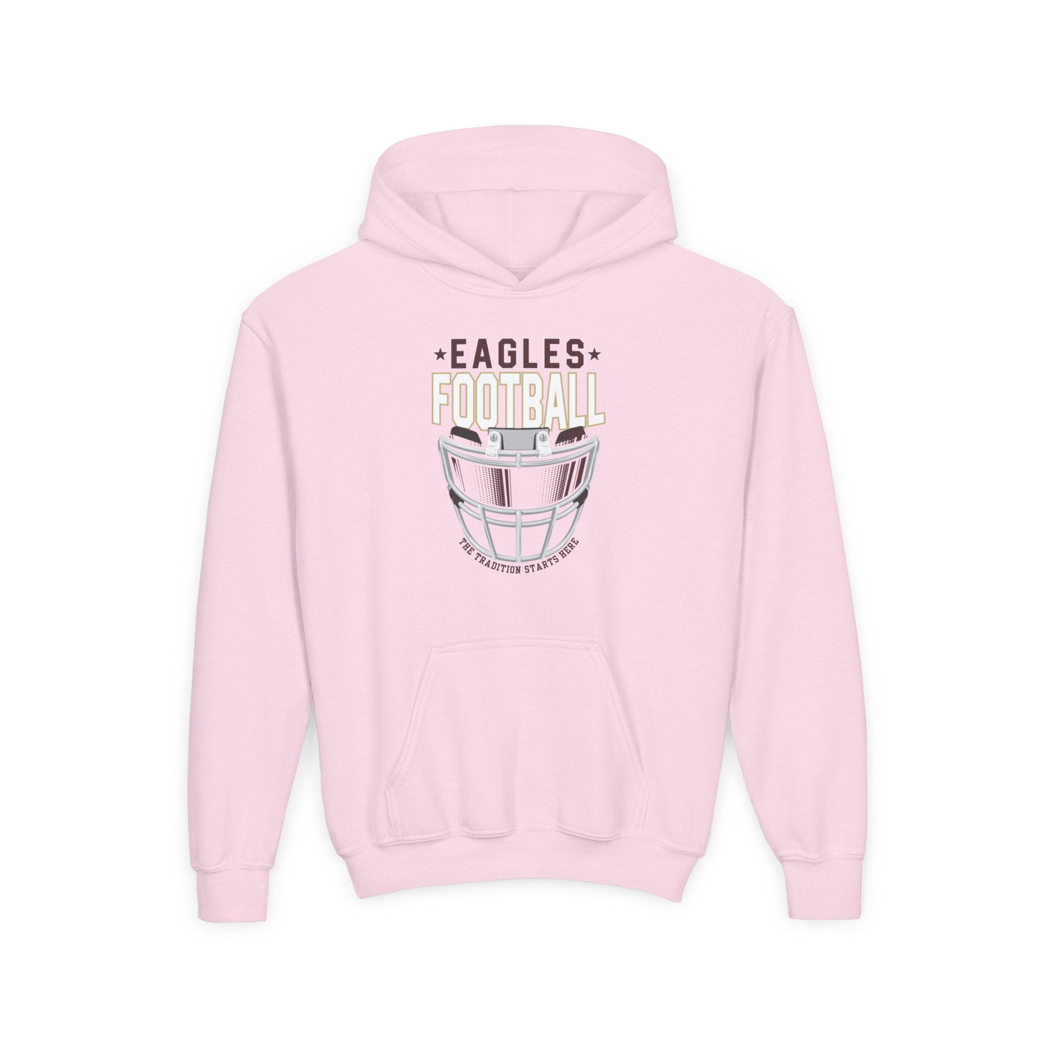 Youth Eagles White Hype Helmet Graphic Hoodie
