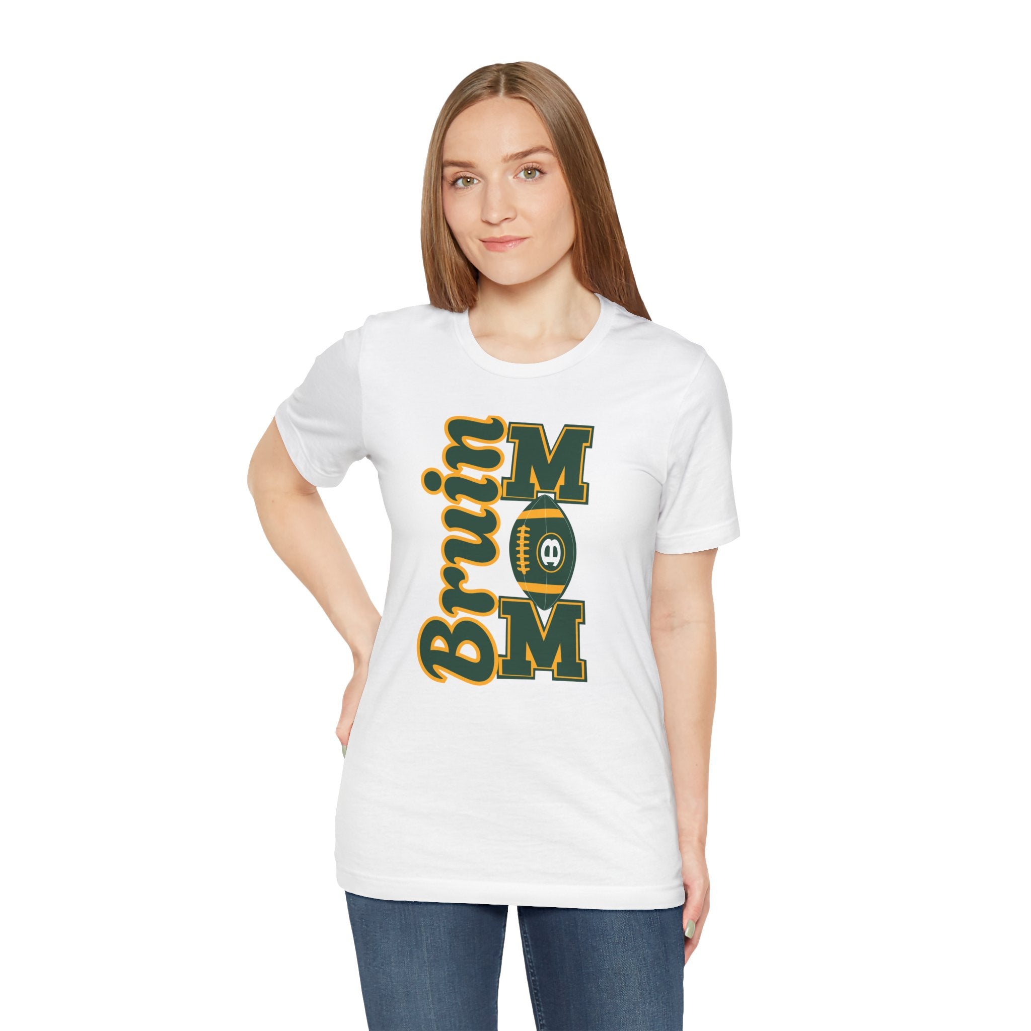 Adult Unisex Bruin Football Mom Graphic Short Sleeve Soft Tee