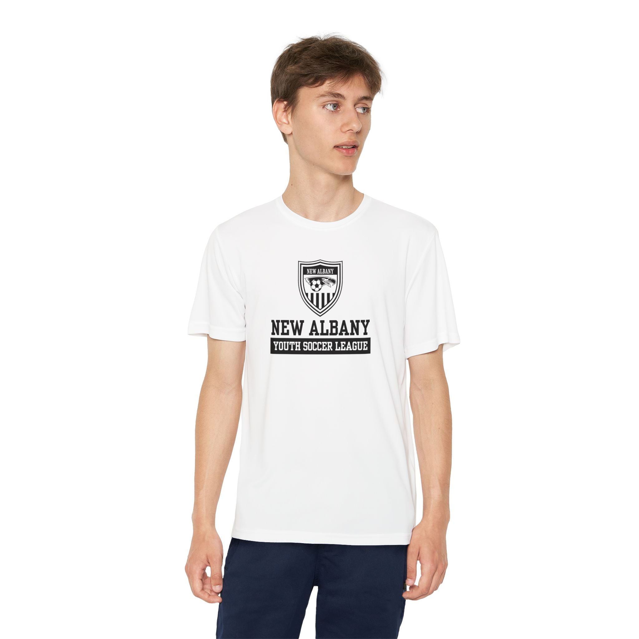 Youth New Albany Youth Soccer League Game Day Graphic Sport-Tek Competitor Performance Tee