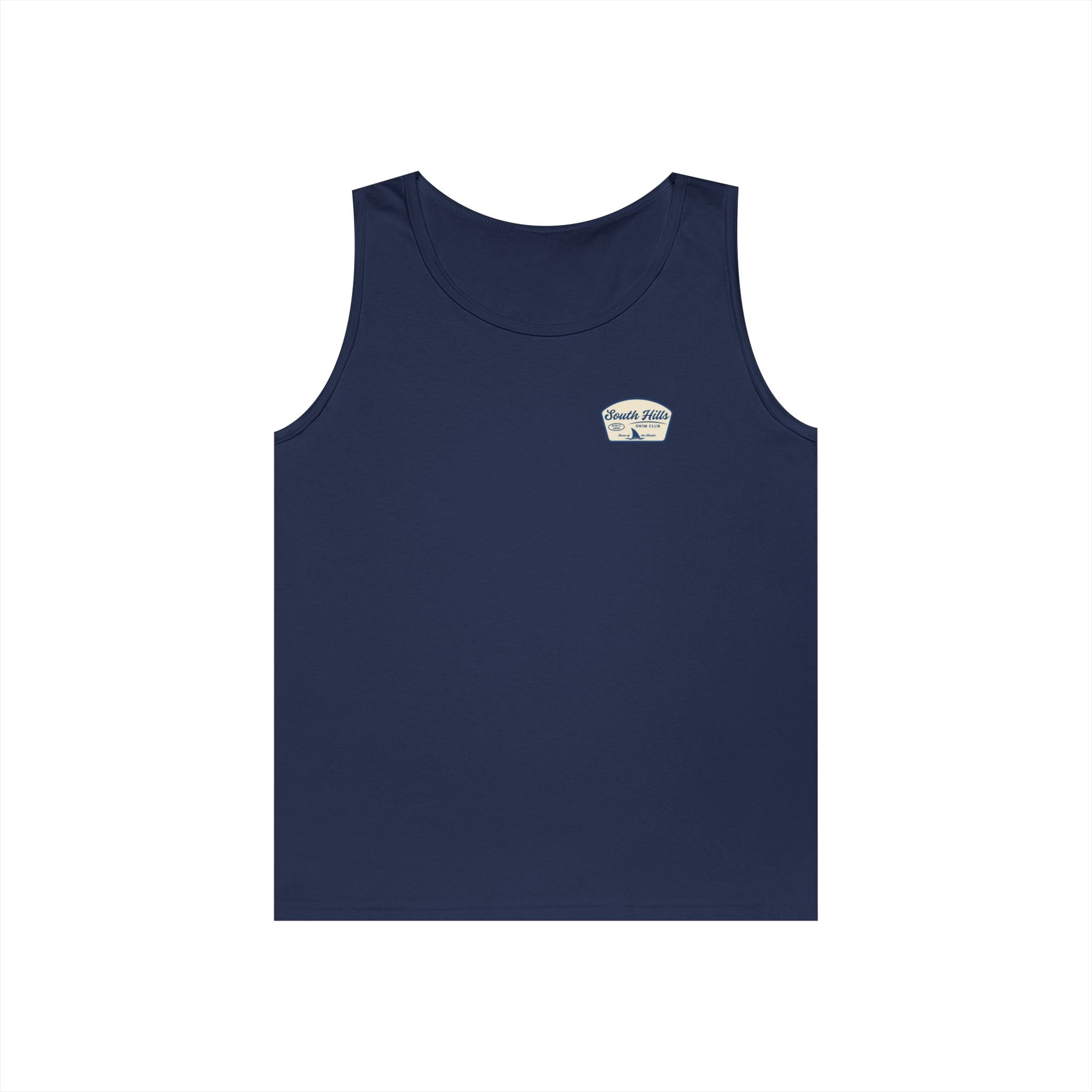 Adult Unisex South Hills Swim Club Home of the Sharks Graphic Tank