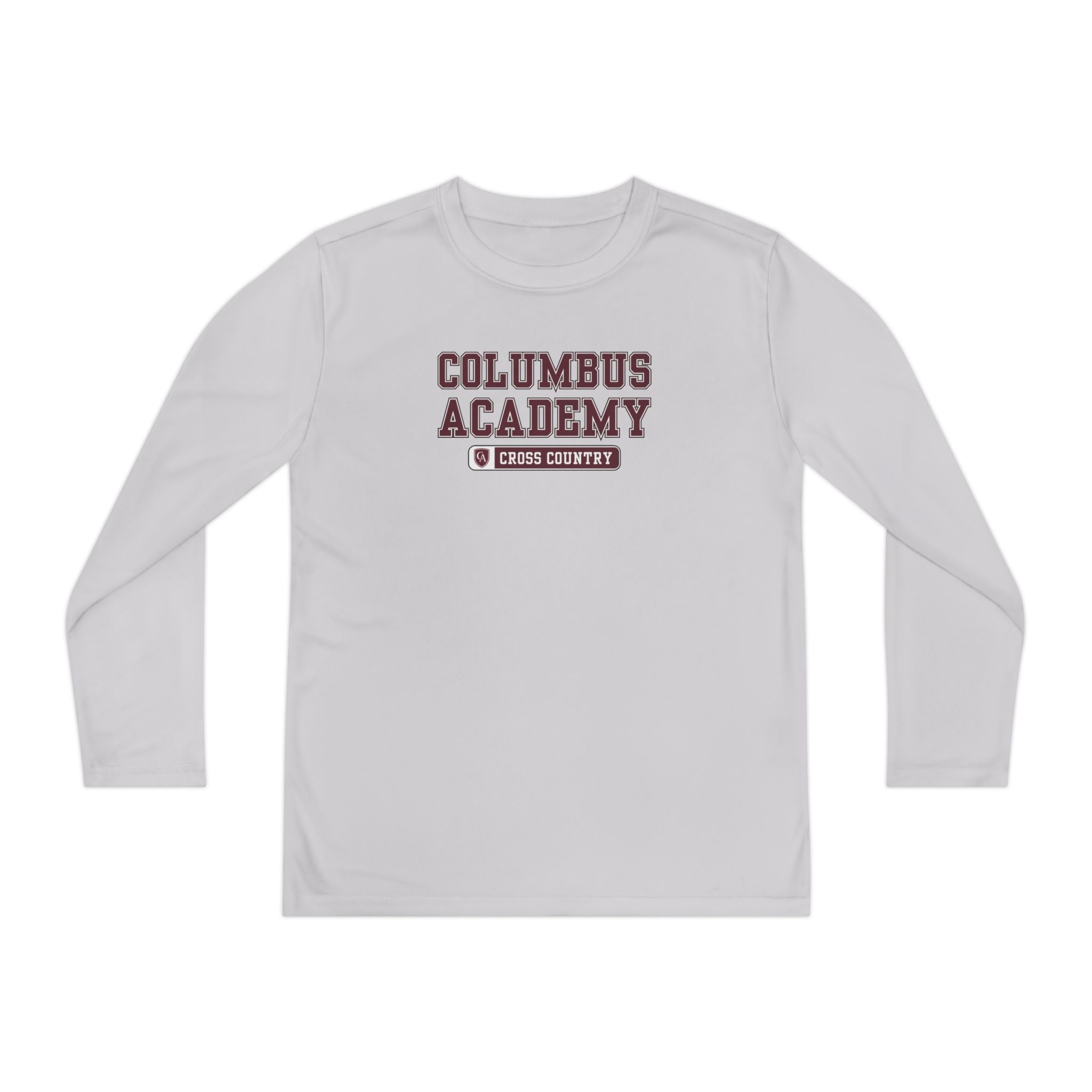 Youth Columbus Academy Cross Country Graphic Sport-Tek Competitor Performance Long Sleeve Tee