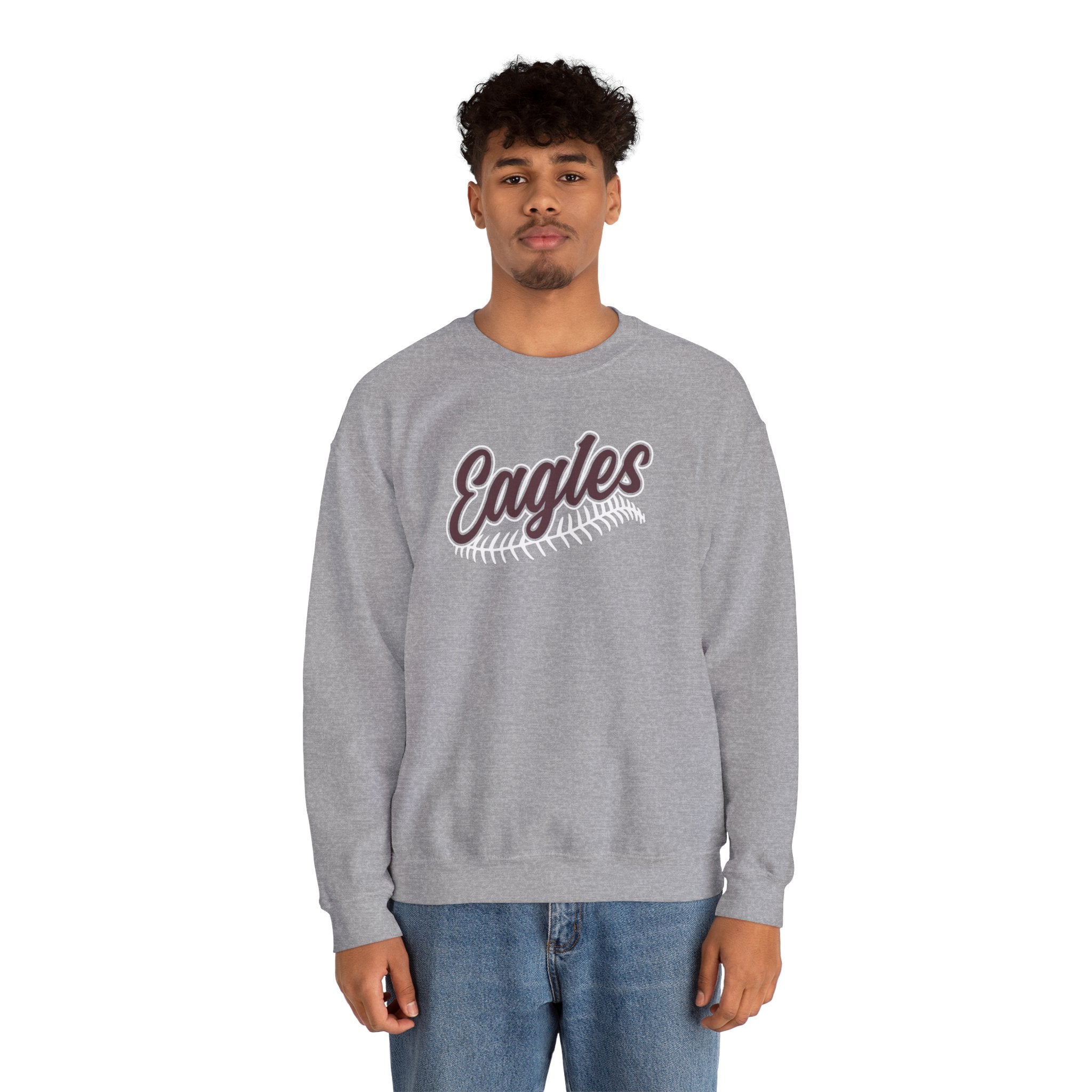 Adult Unisex New Albany Script Stitch Eagles Graphic Sweatshirt