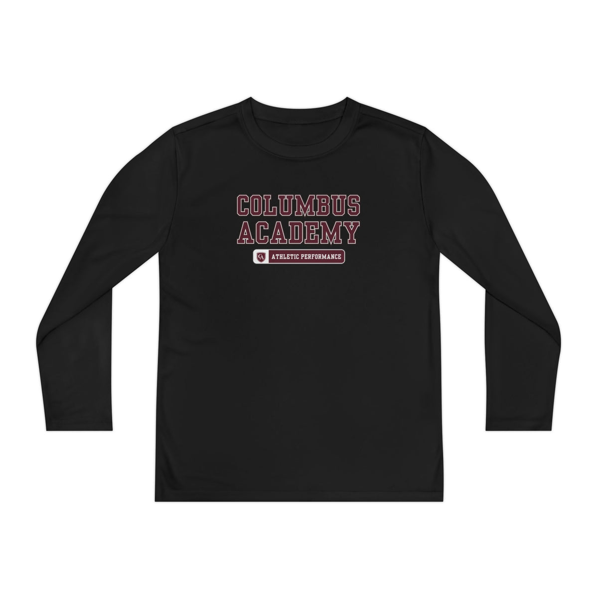 Youth Columbus Academy Athletic Performance Graphic Sport-Tek Competitor Performance Long Sleeve Tee