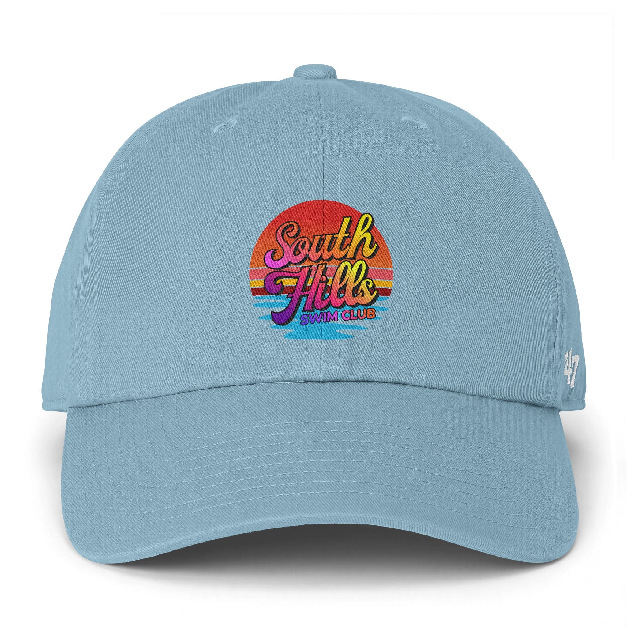 Adult Unisex South Hills Swim Club Sunset Script Graphic 47 Brand Clean Up Cap