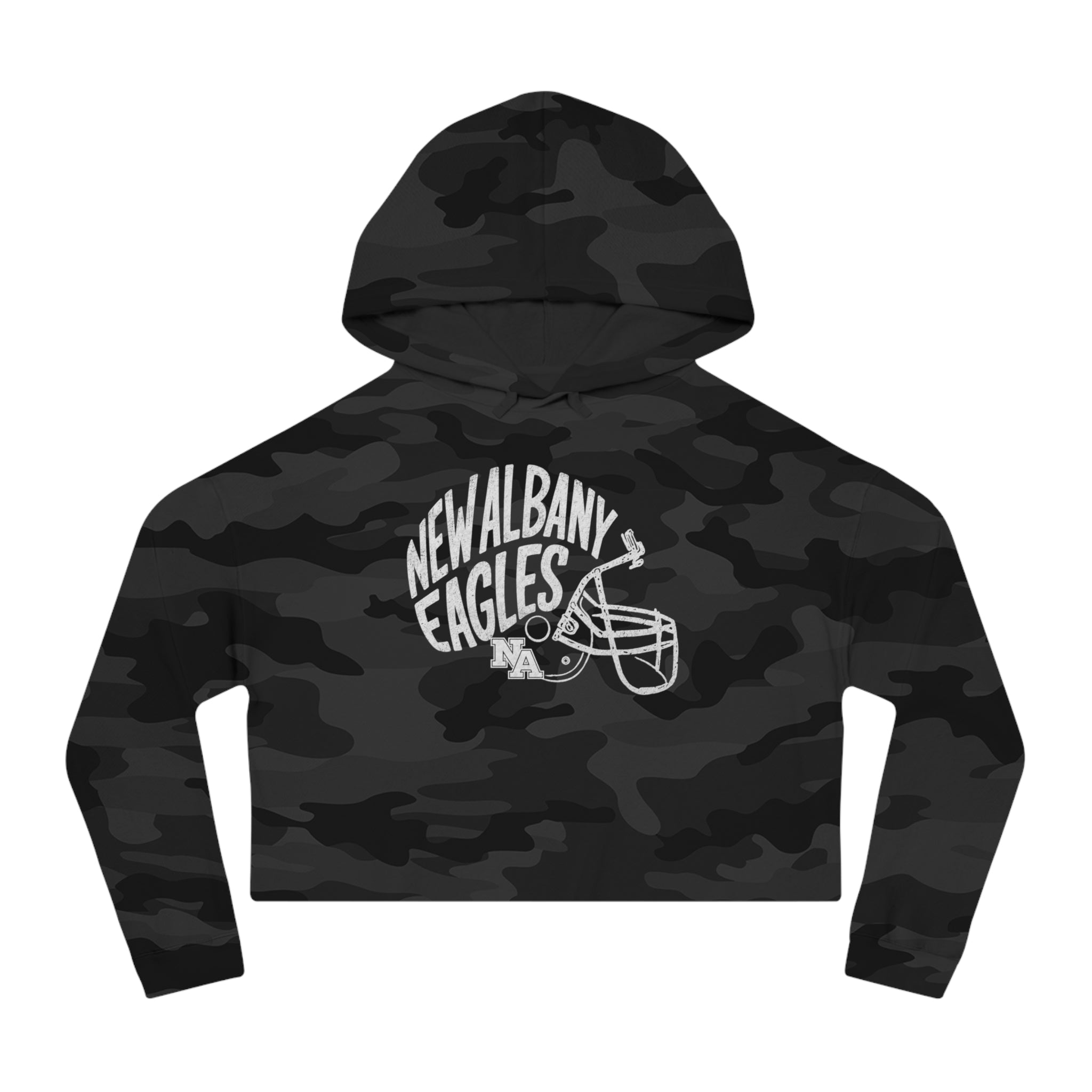 Women's New Albany Vintage Vibes Football Helmet Graphic Crop Hoodie