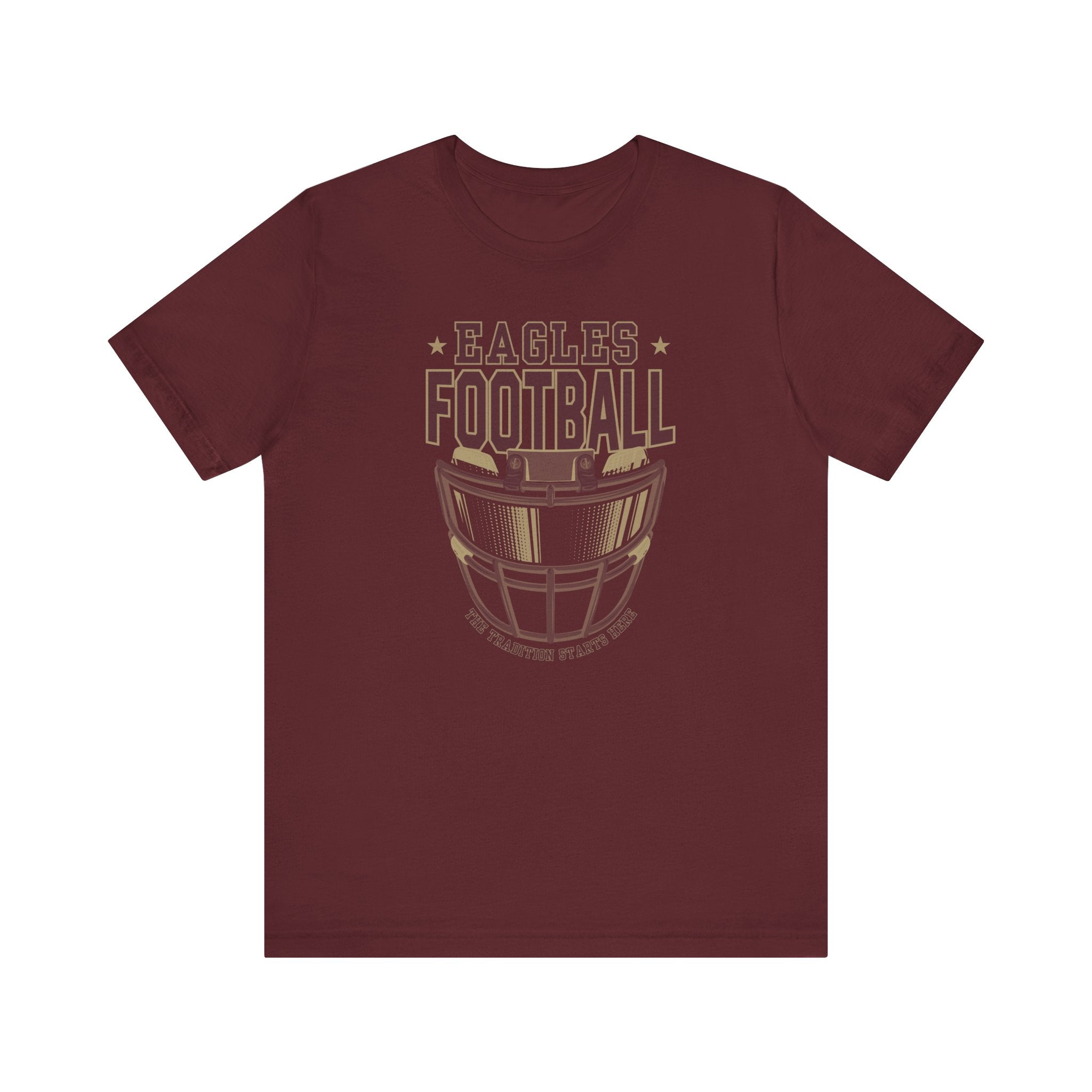 Adult Unisex Eagles Maroon Hype Helmet Graphic Short Sleeve Soft Tee