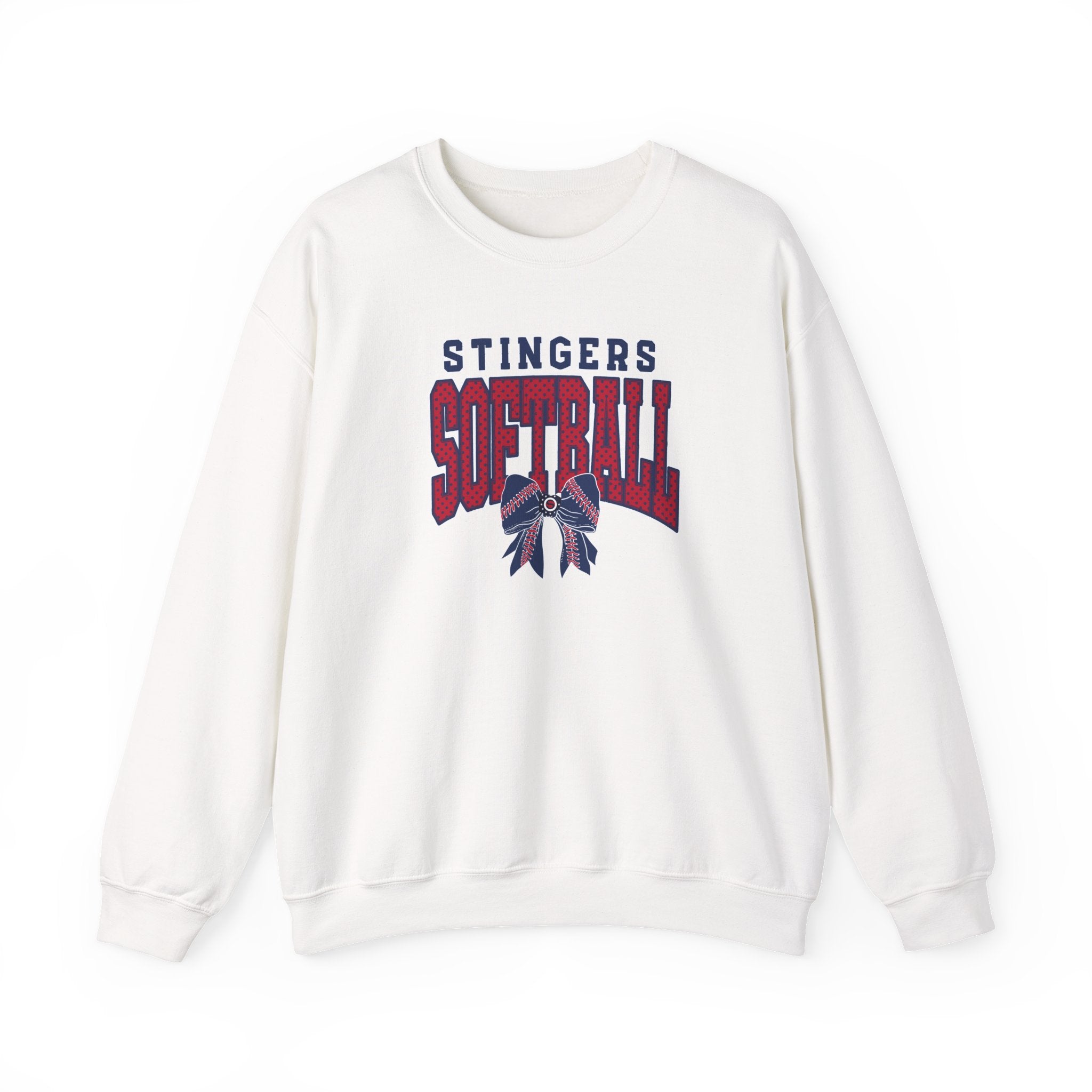 Adult Unisex Stingers Softball Stitched Bow Graphic Sweatshirt