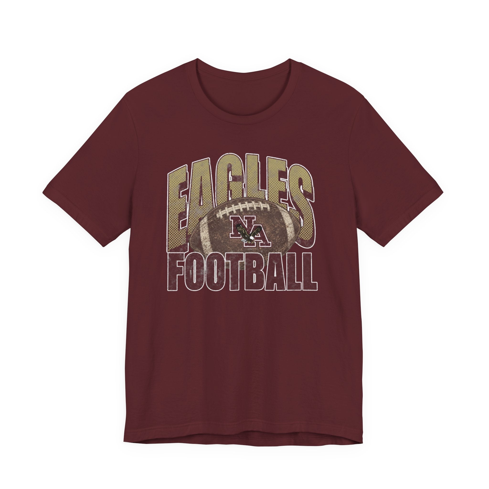 Adult Unisex New Albany First-Down Distressed Football Graphic Short Sleeve Soft Tee