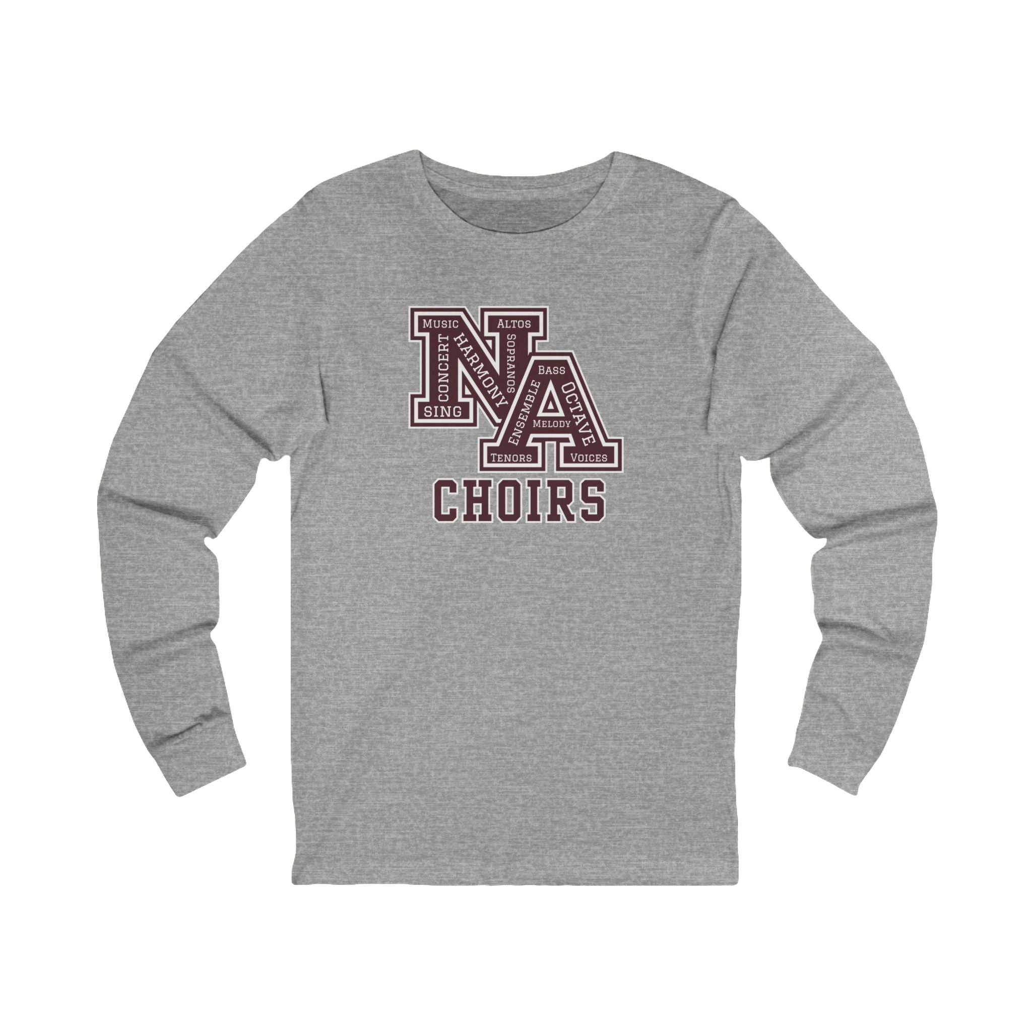 Adult Unisex Choirs Words NA Logo Graphic Long Sleeve Soft Tee