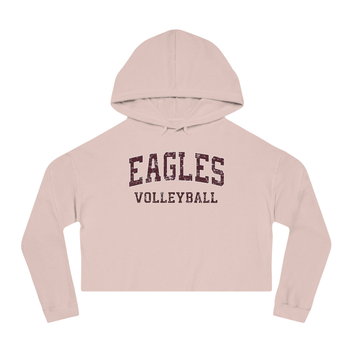 Women's New Albany Eagles Volleyball Vintage Distressed Graphic Crop Hoodie