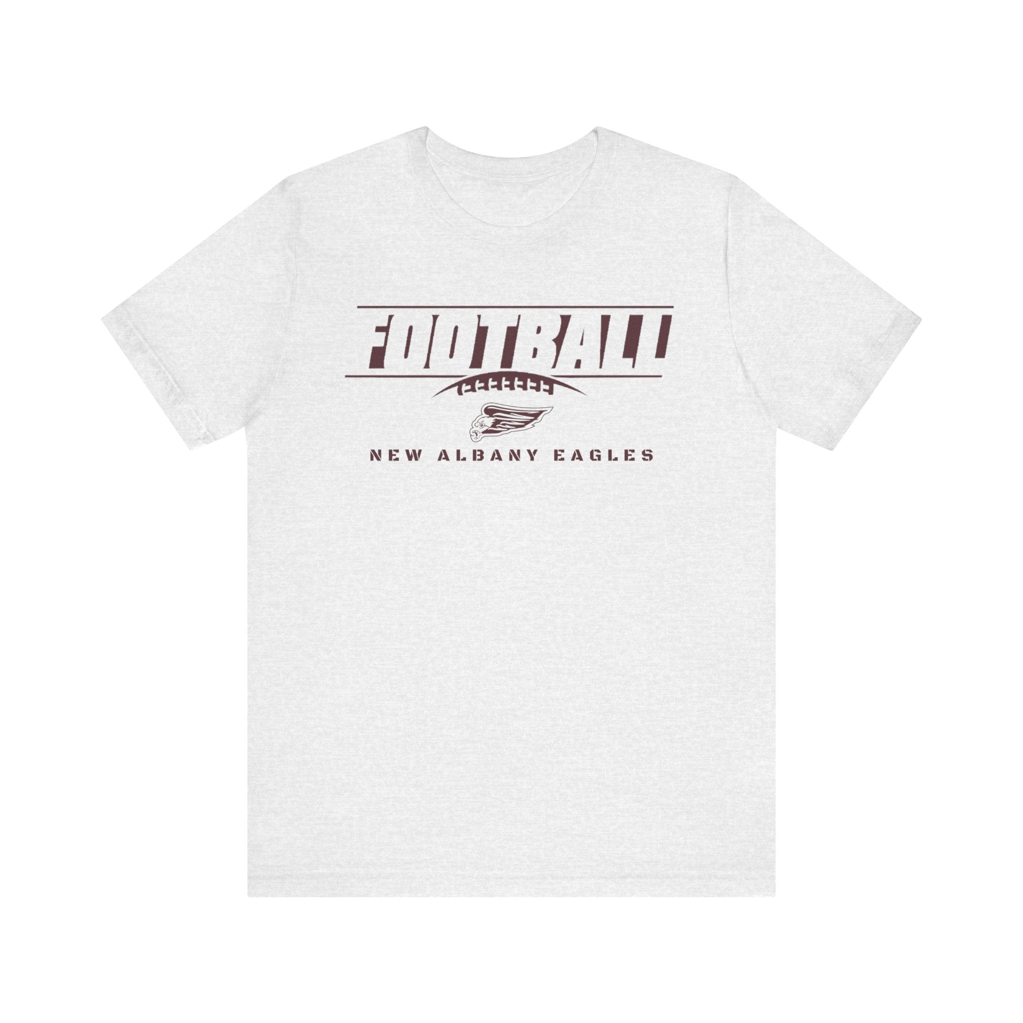 Adult Unisex New Albany Eagles Goal Line Maroon Graphic Short Sleeve Soft Tee
