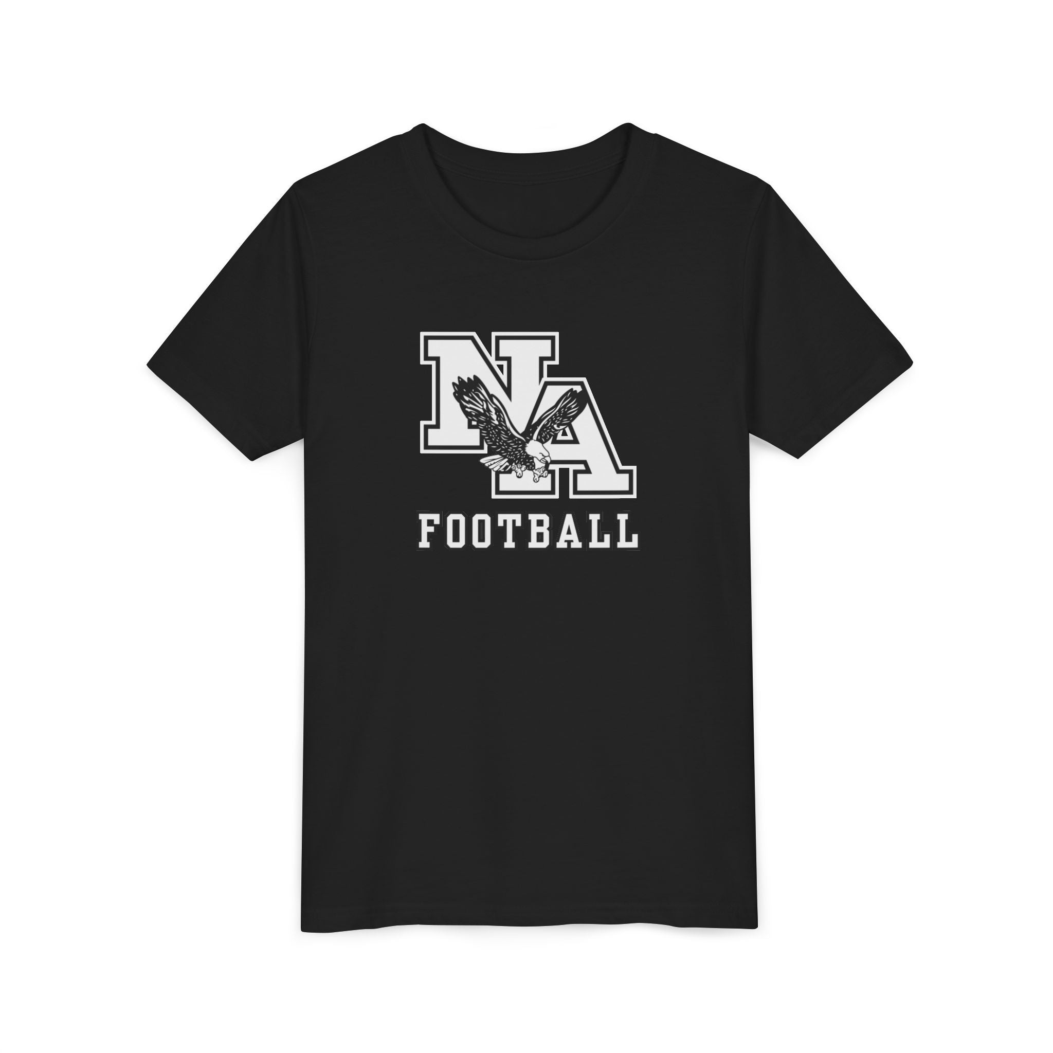 Youth Classic Logo White Football Graphic Short Sleeve Soft Tee