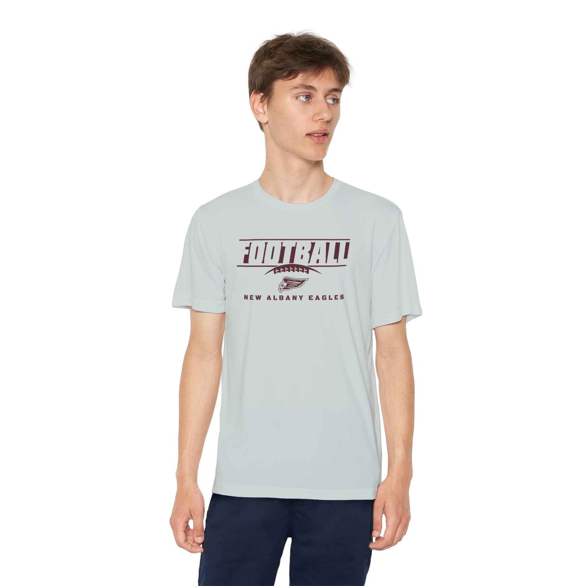 Youth New Albany Eagles Goal Line Maroon Graphic Short Sleeve Performance Tee