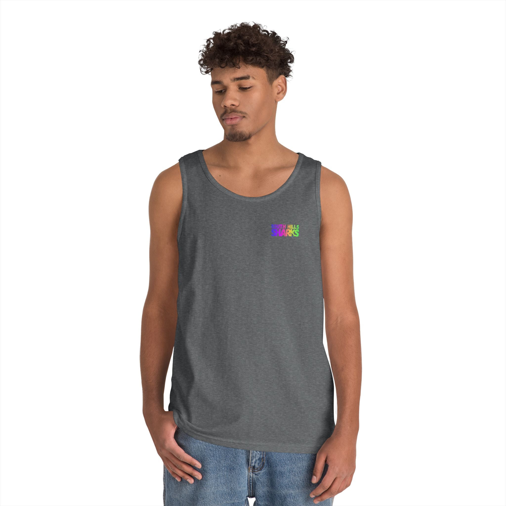 Adult Unisex South Hills Swim Team Neon Rainbow Graphic Tank