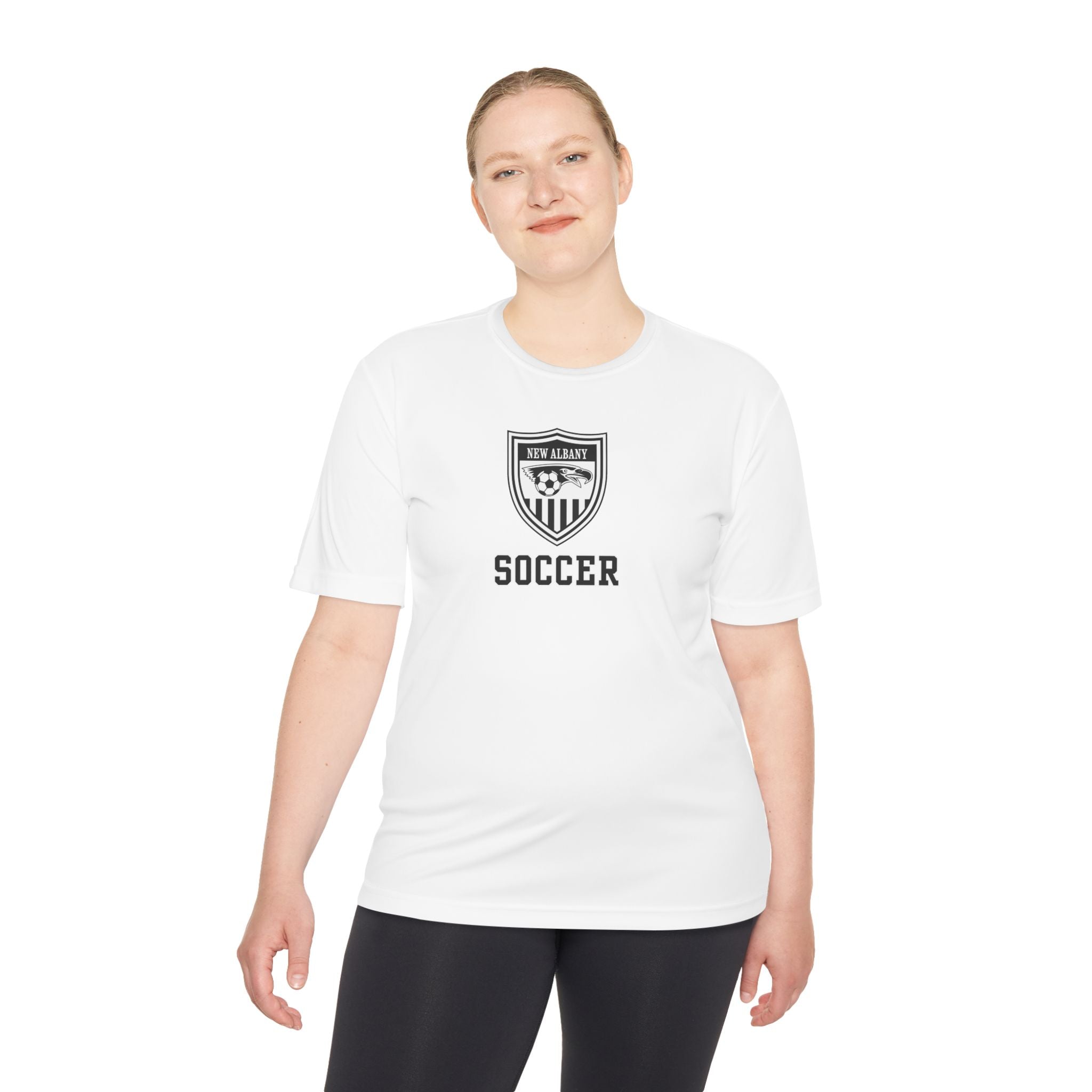 Adult Unisex New Albany Youth Soccer League Crest Graphic Sport-Tek Competitor Performance Tee