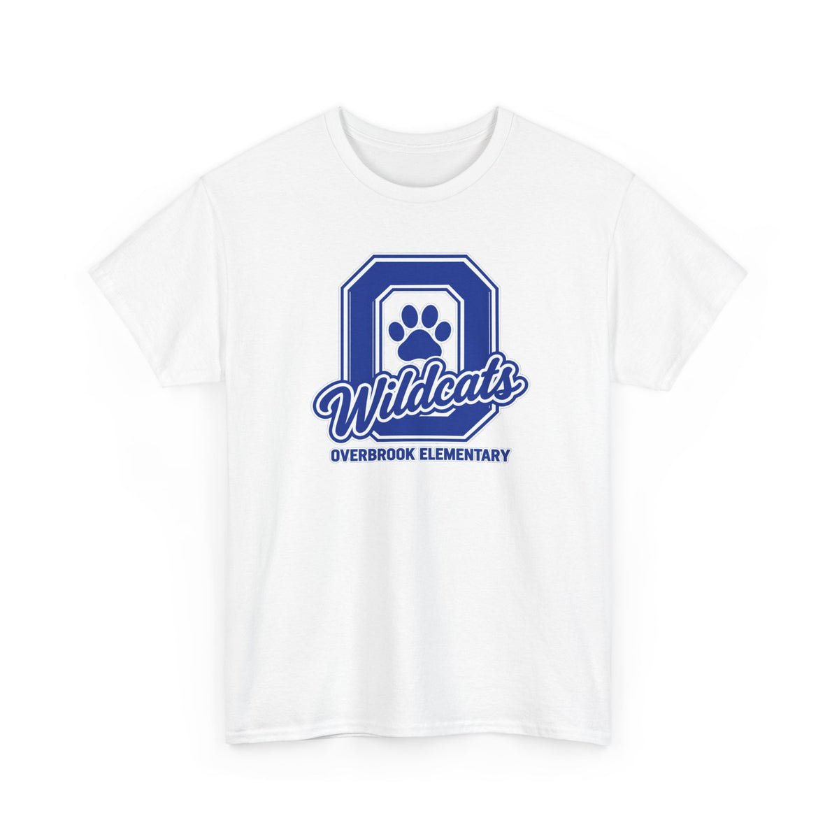 Adult Unisex Overbrook Elementary Wildcats Block Letter Graphic Gildan Classic Tee
