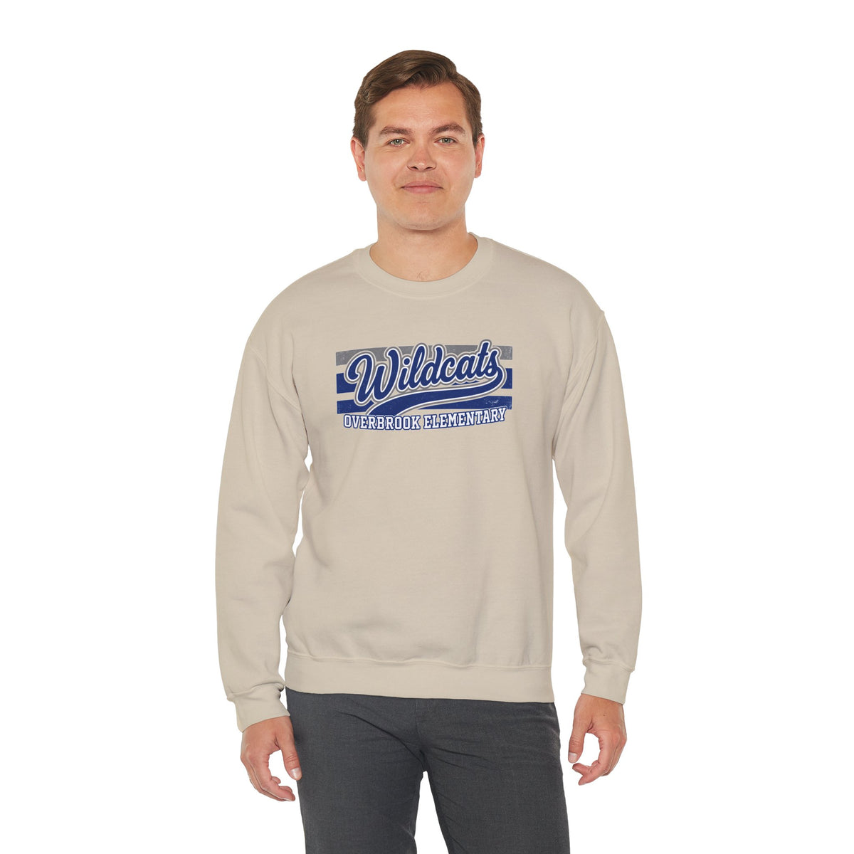 Adult Unisex Overbrook Elementary Wildcats Vintage Distressed Spirit Graphic Sweatshirt