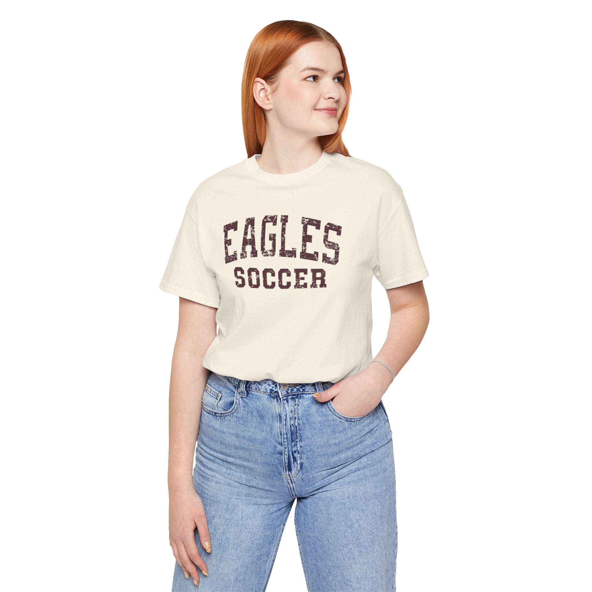 Adult Unisex New Albany Eagles Soccer Vintage Distressed Graphic Short Sleeve Bella + Canvas Soft Tee
