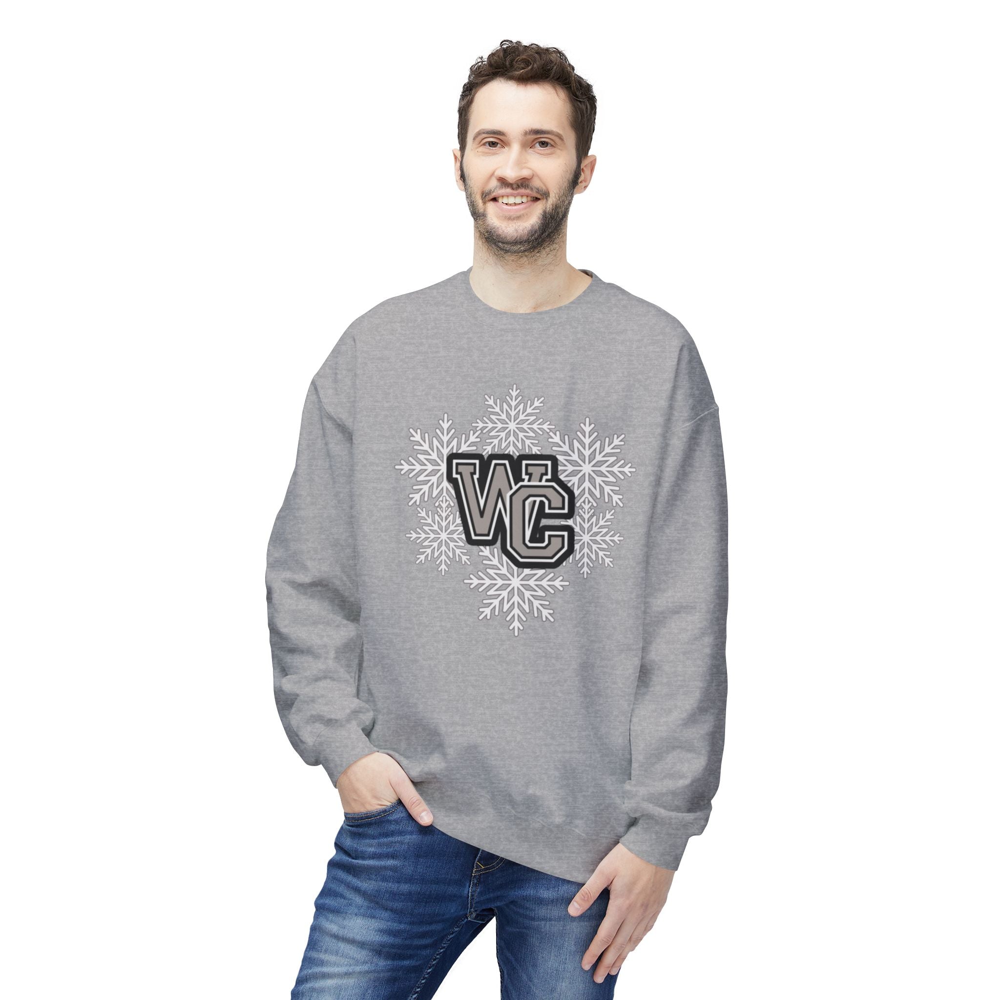 Adult Unisex Westerville Central Spirited Snowflake Graphic Soft Style Sweatshirt