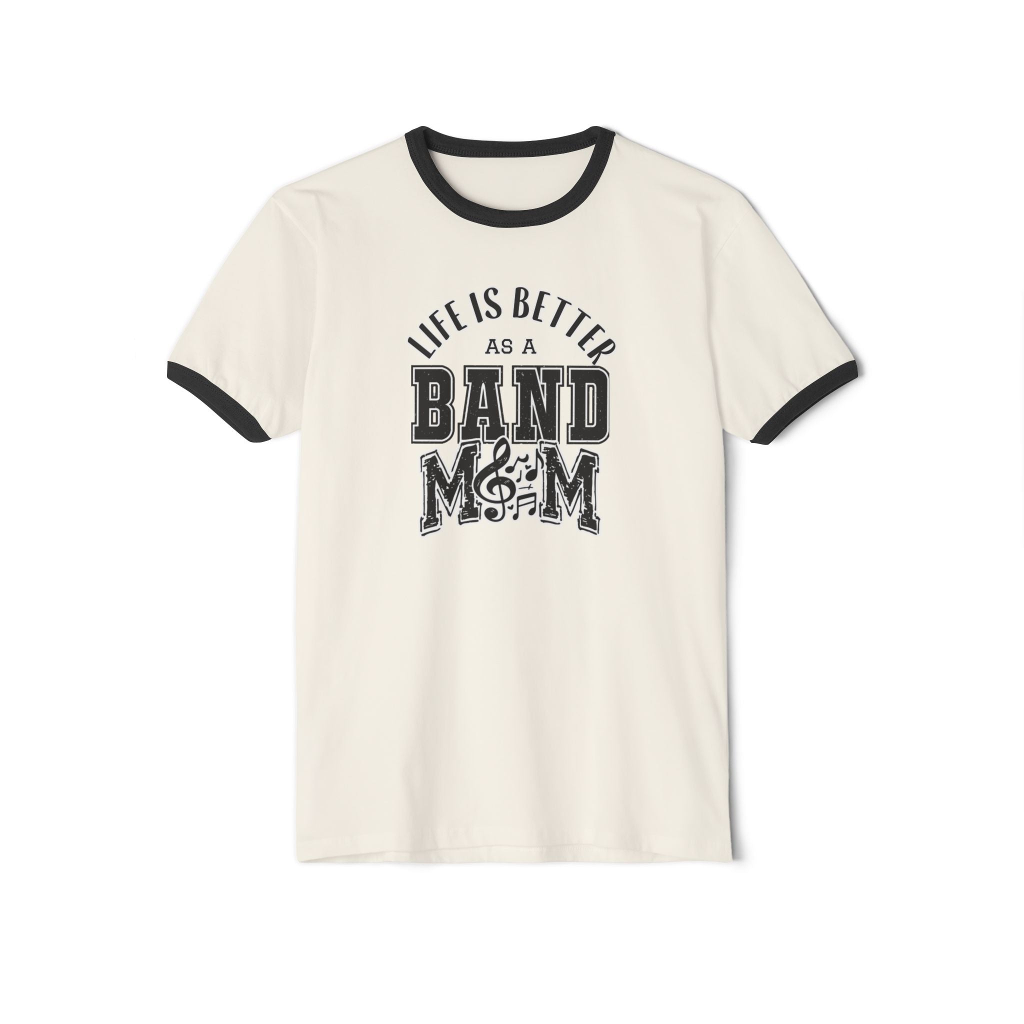 Adult Unisex Life is Better As A Band Mom Graphic Short Sleeve Ringer Tee
