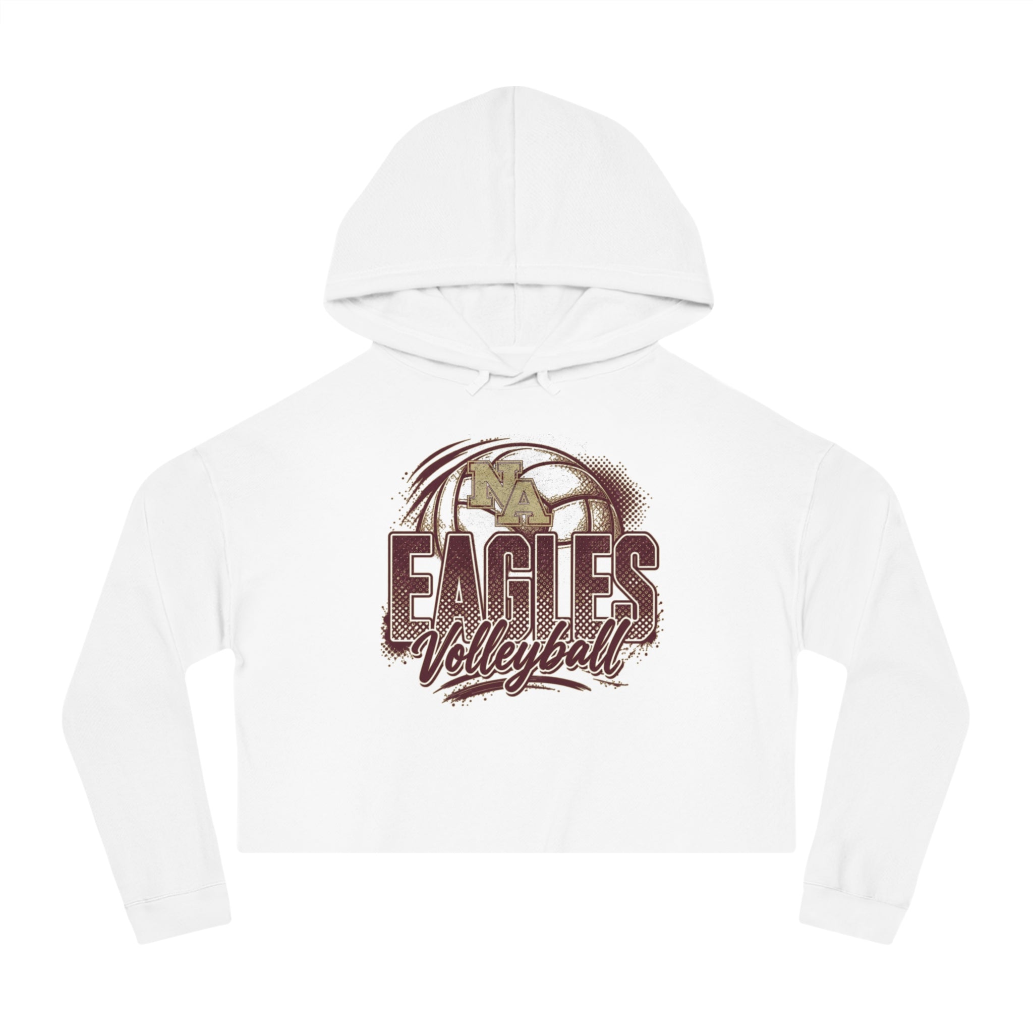 Women's New Albany Eagles Ombre Volleyball Graphic Crop Hoodie