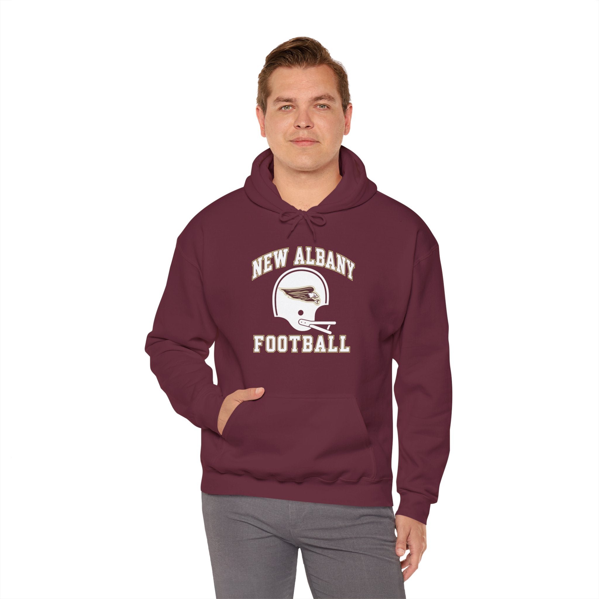 Adult Unisex New Albany Football Heritage Helmet Graphic Hoodie