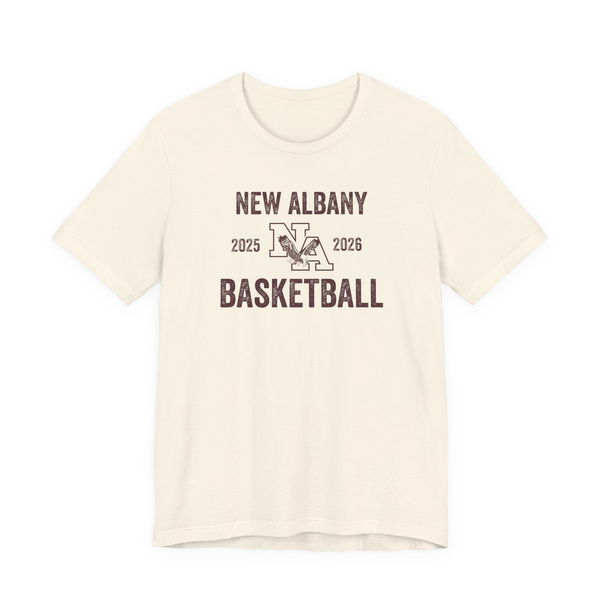 Adult Unisex Vintage Distressed New Albany Basketball Graphic Short Sleeve Soft Tee